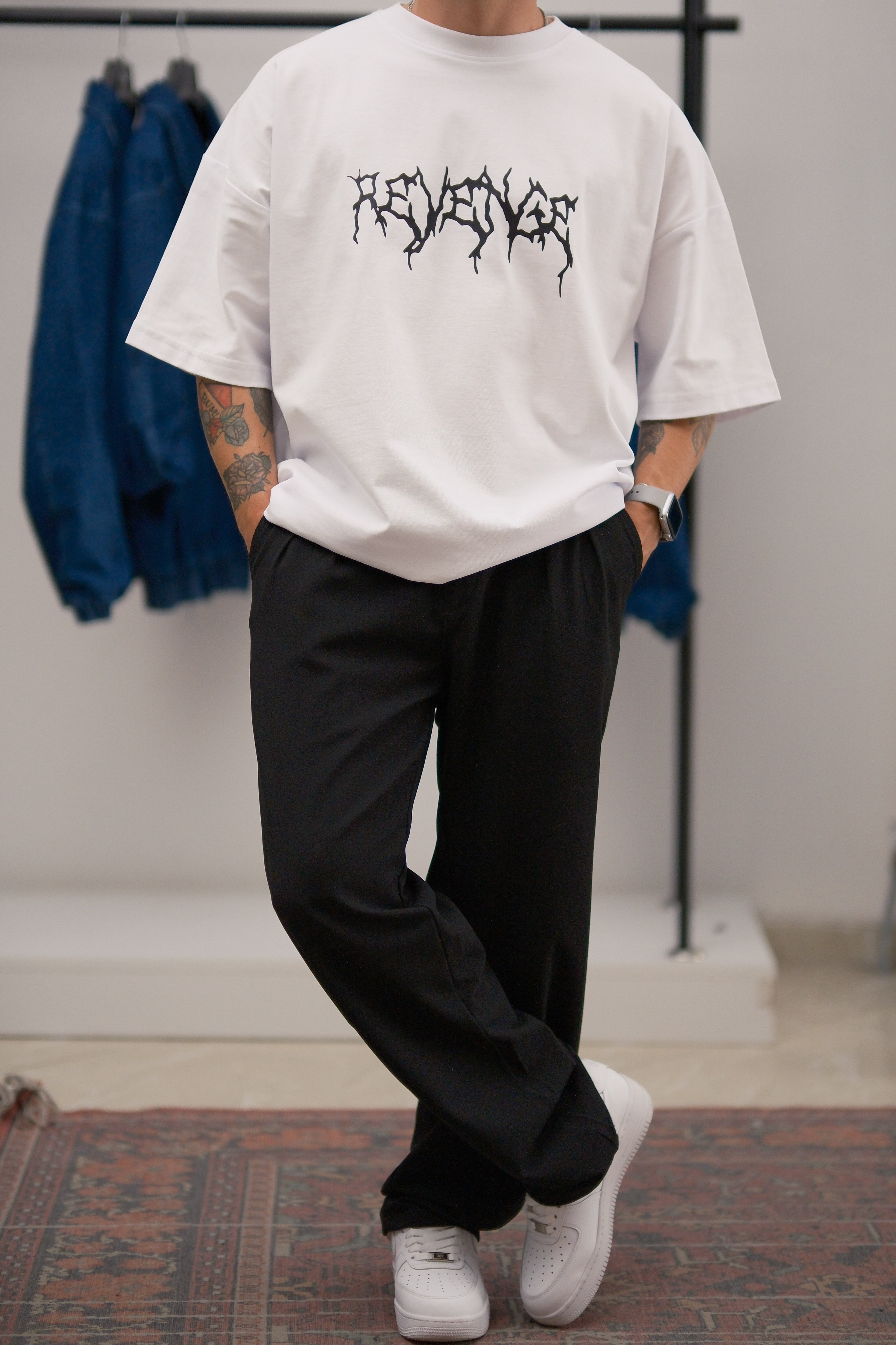 Revenge Beyaz Extra Oversize Tshirt 