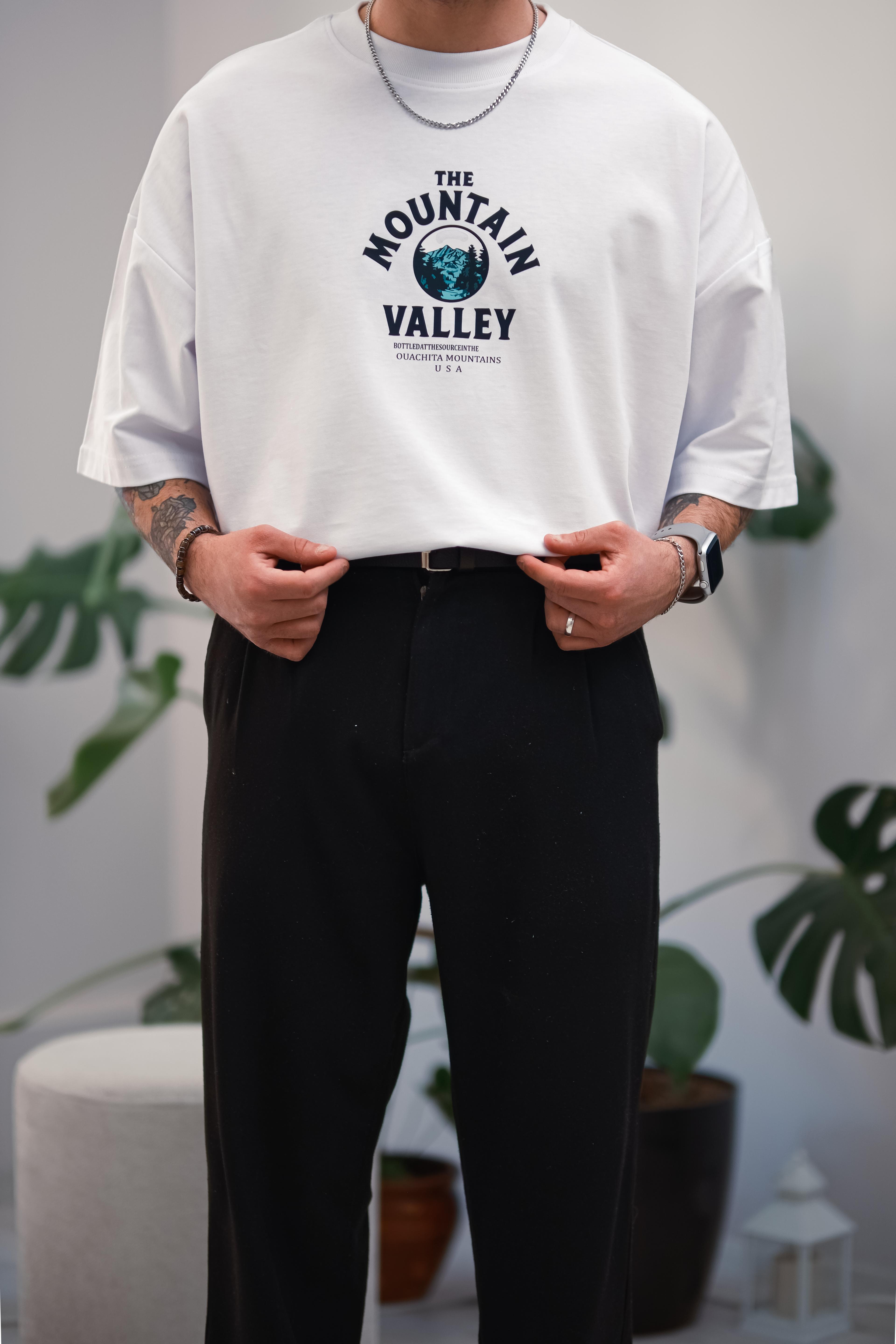Mountain Valley Extra Oversize Beyaz Tshirt