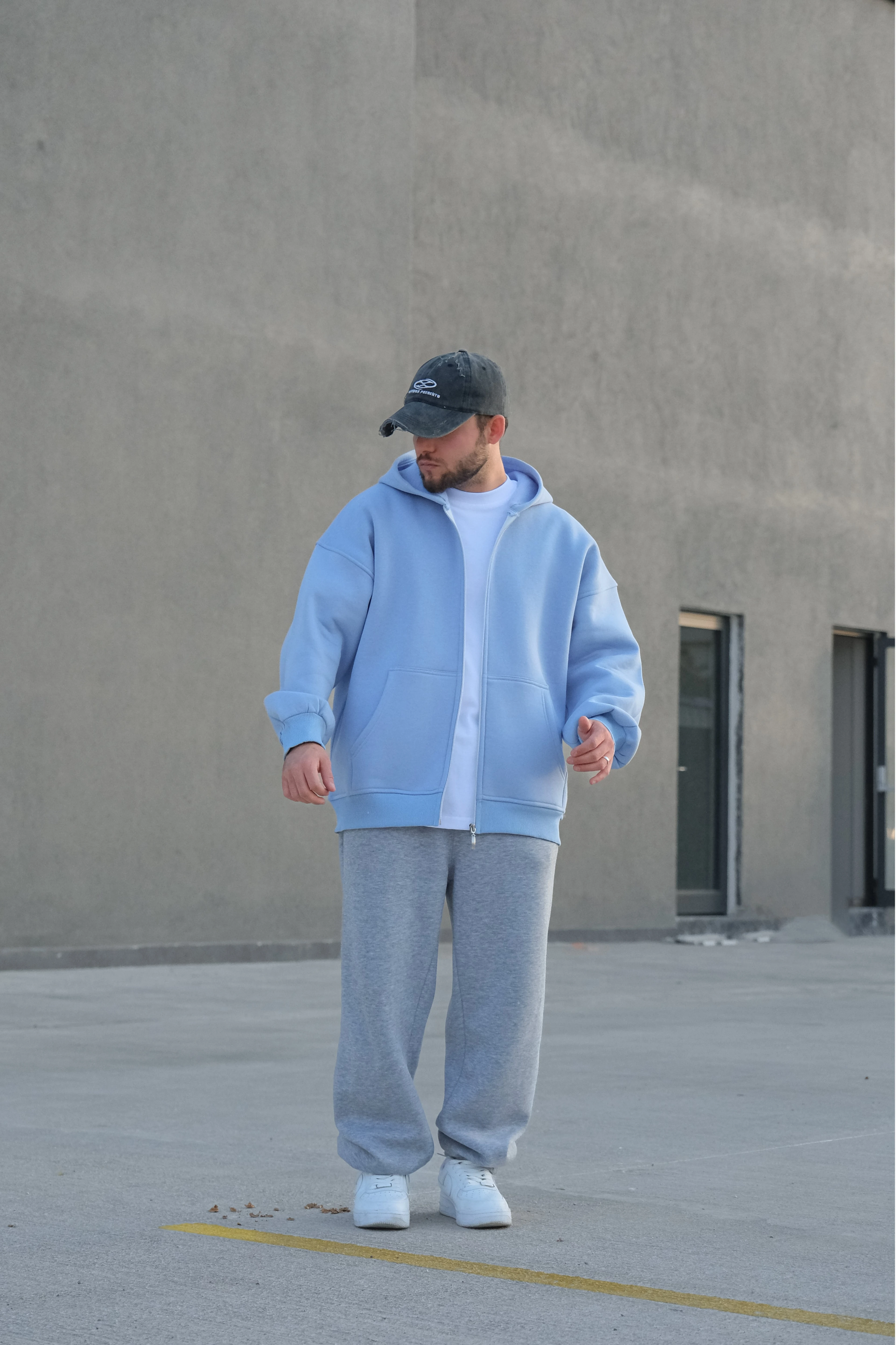 BabyBlue Extra Oversize Ful Zip Hoodie ( Premium Ürün ) 