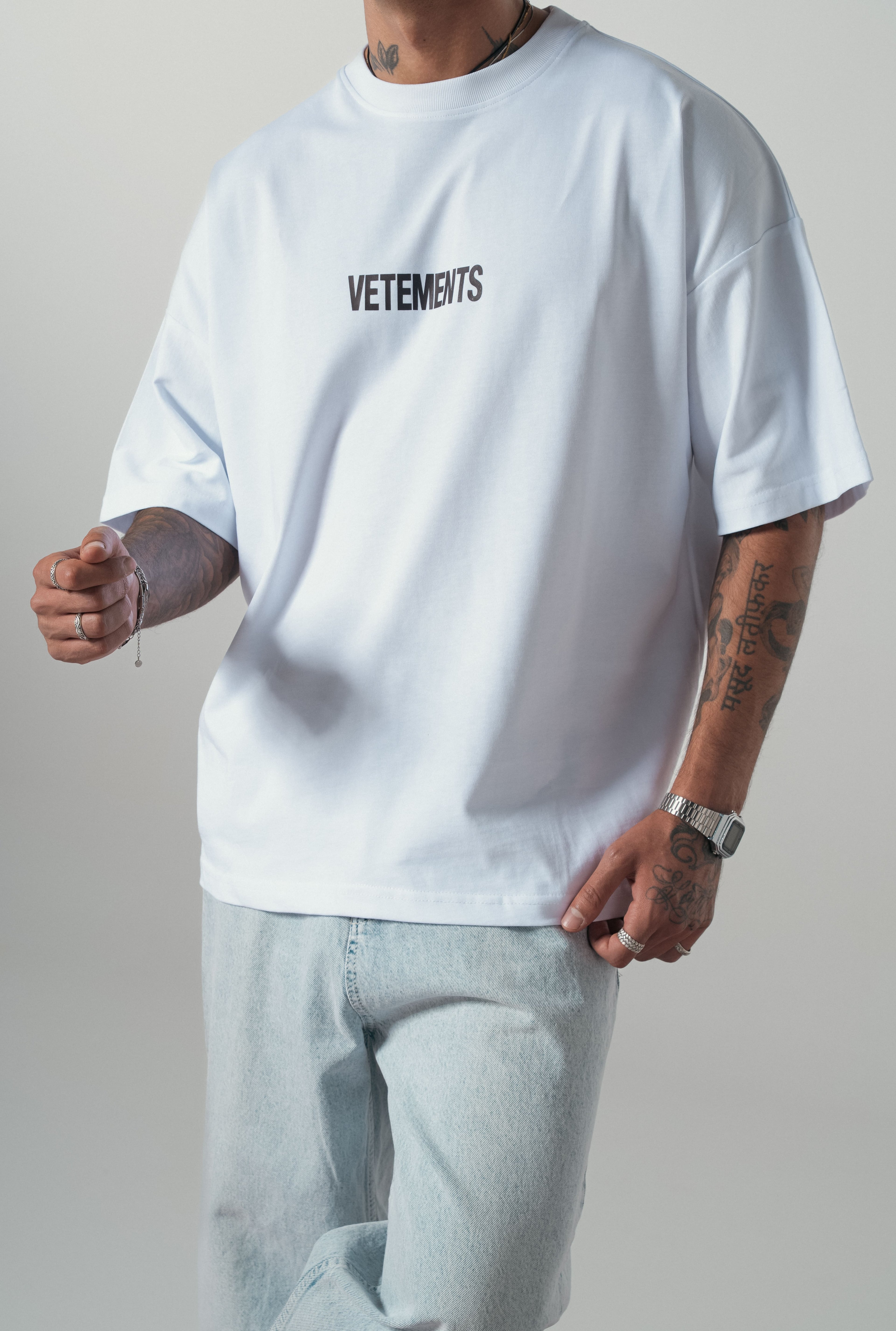 Beyaz Vetements Extra Oversize Tshirt