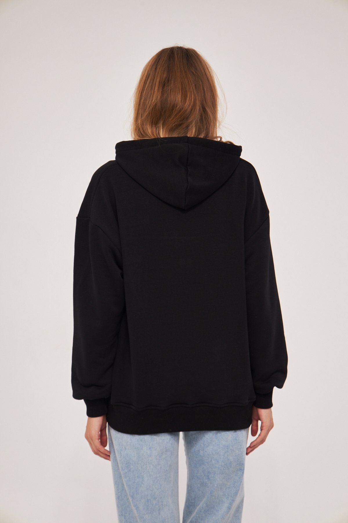 MAK Oversize Unisex Hoodie - Şardonsuz - Siyah