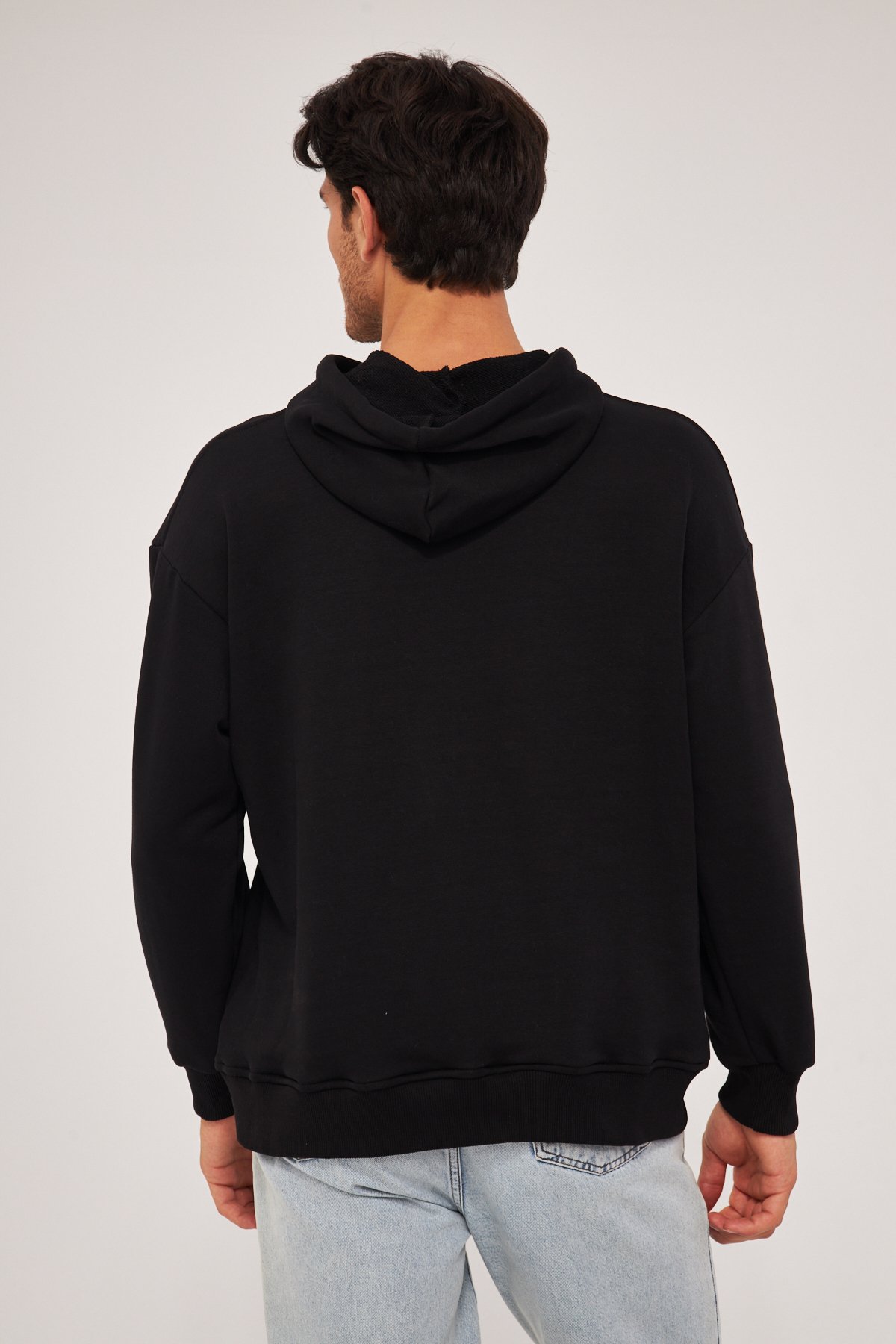 MAK Oversize Unisex Hoodie - Şardonsuz - Siyah