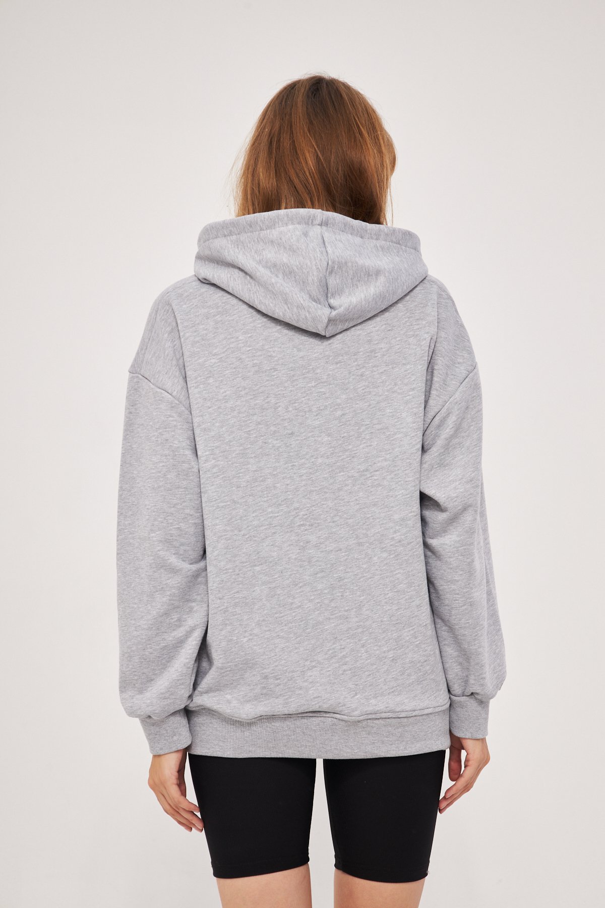 MAK Oversize Unisex Hoodie - Şardonsuz - Gri