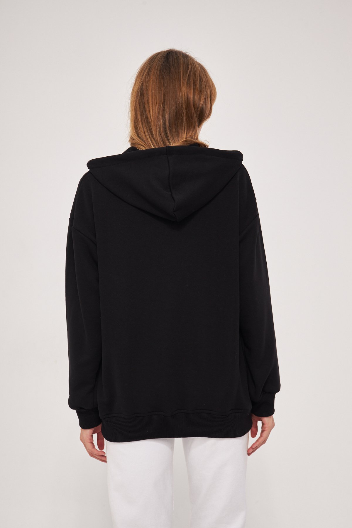 MAK Oversize Unisex Fermuarlı Hoodie - Şardonsuz