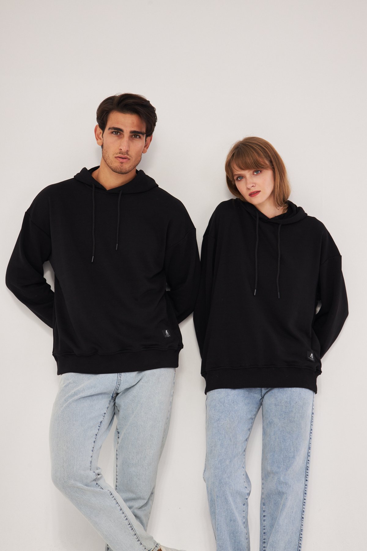 MAK Oversize Unisex Hoodie - Şardonsuz - Siyah