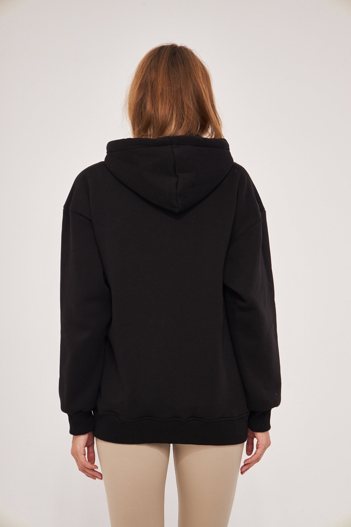 MAK Oversize Unisex Fermuarlı Hoodie - Şardonlu