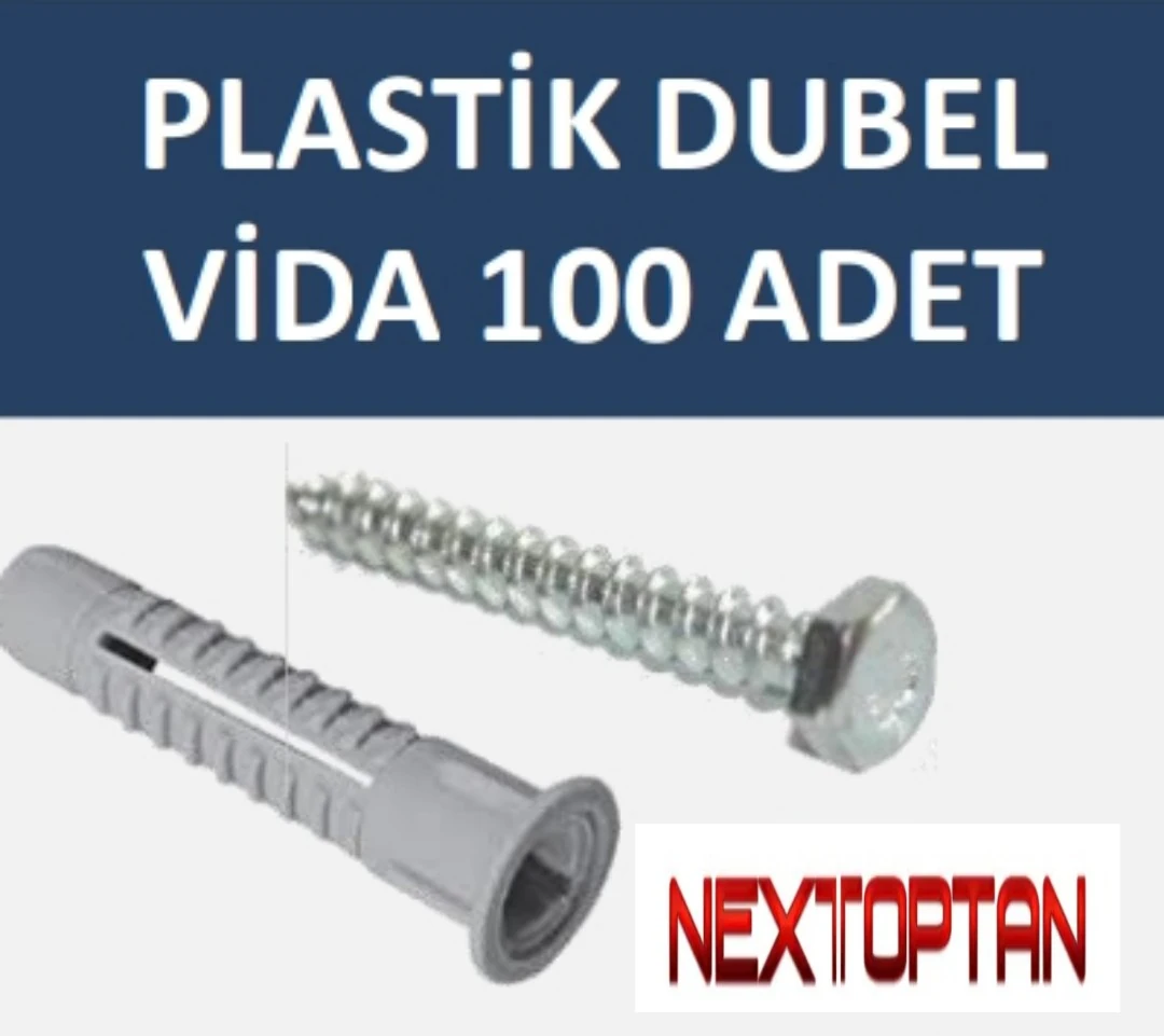 PLASTİK DÜBEL VE VİDA 100 ADET