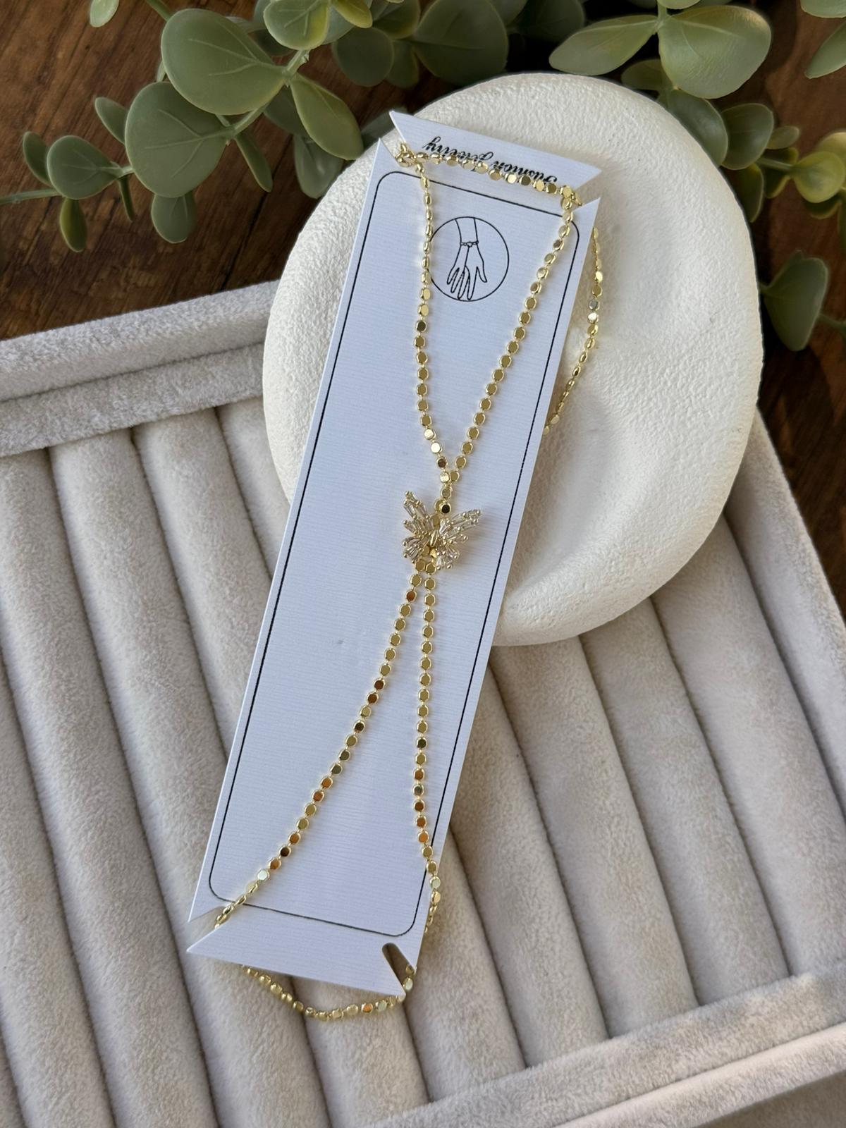 Özel Seri Taş Kelebek Detaylı Ezme Zincir Şahmeran 1335