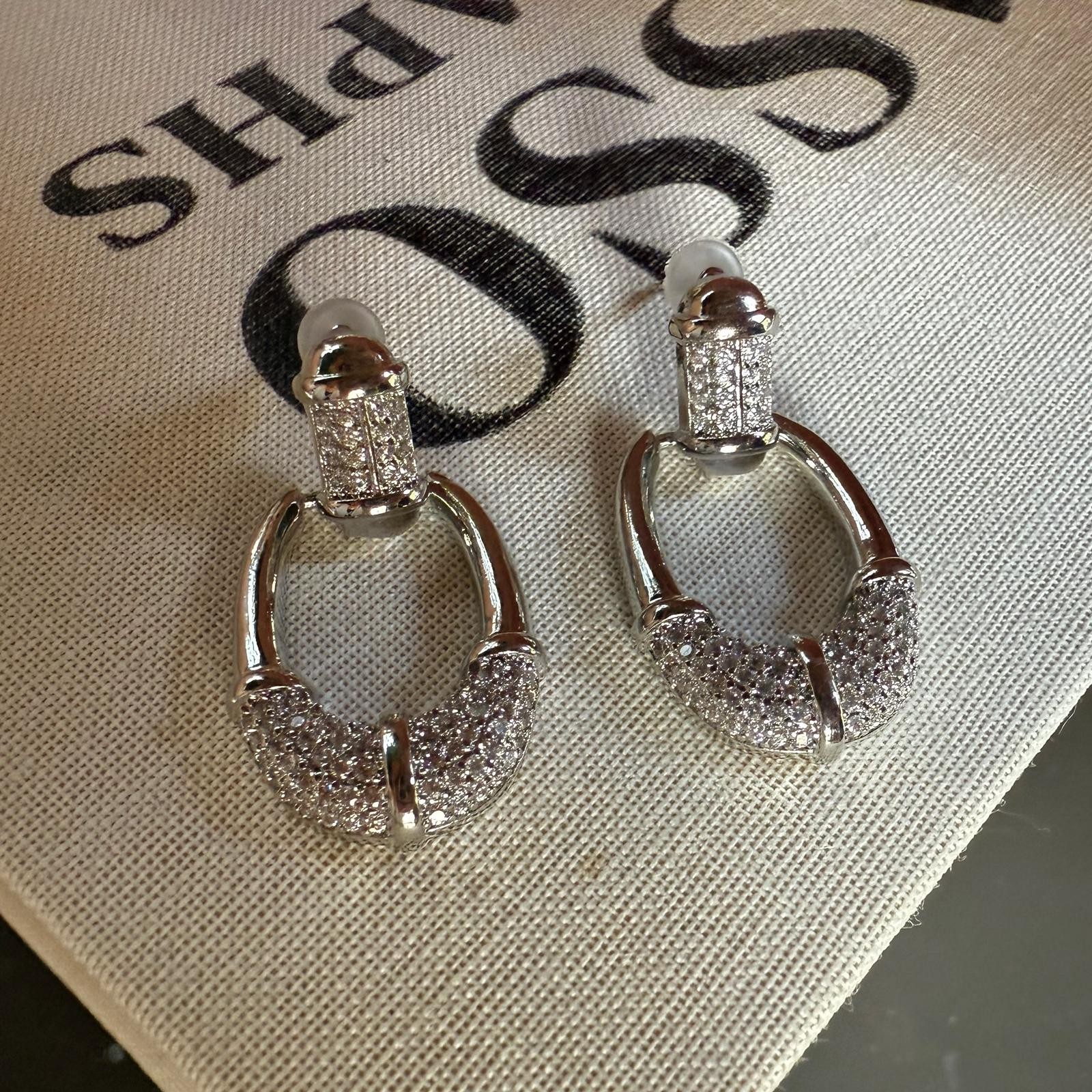 Zirkon Taşlı Tasarım Silver Küpe 967
