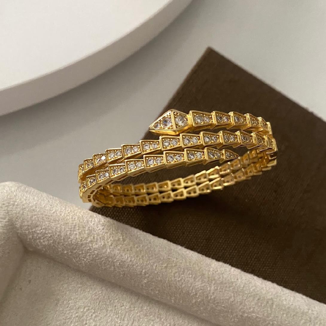BLGR Model Zirkon Taşlı  Gold Bileklik 706