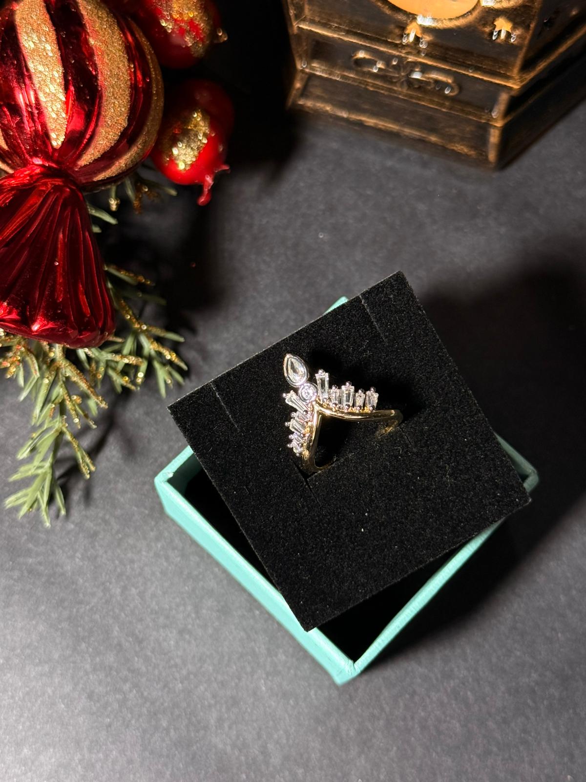 Zirkon Taşlı İki Renk Ayarlanabilir Yüzük 1280