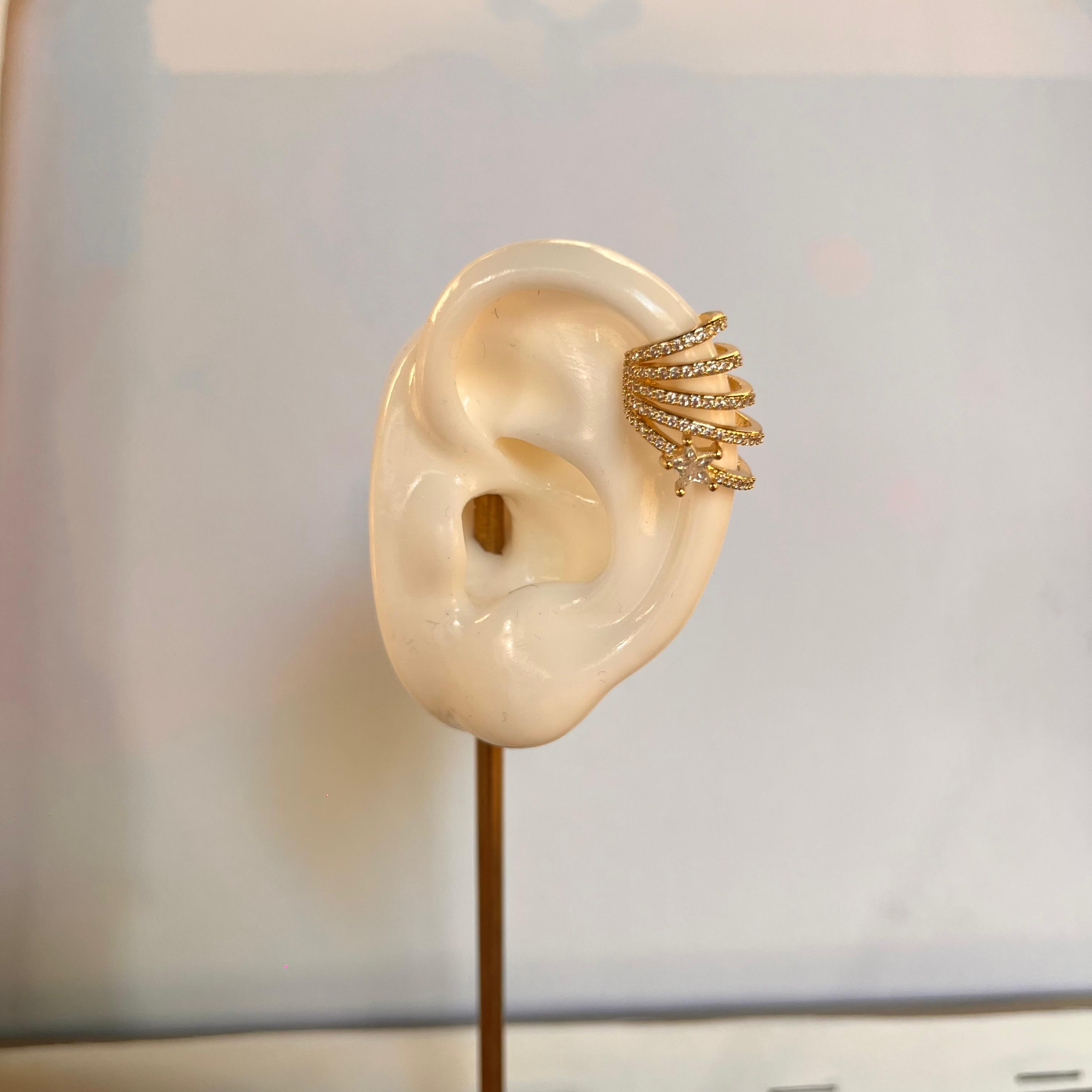 Zirkon Taşlı Yıldızlı Kıkırdak Küpe 1196