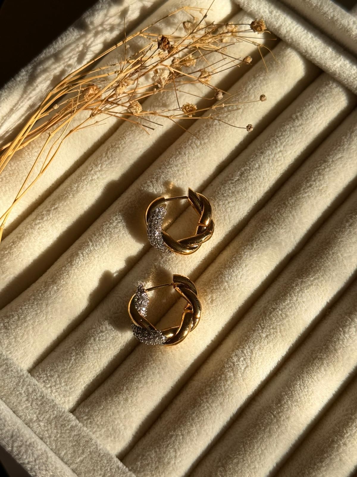 Çift Renkli Çelik Gold  Halka Küpe 803
