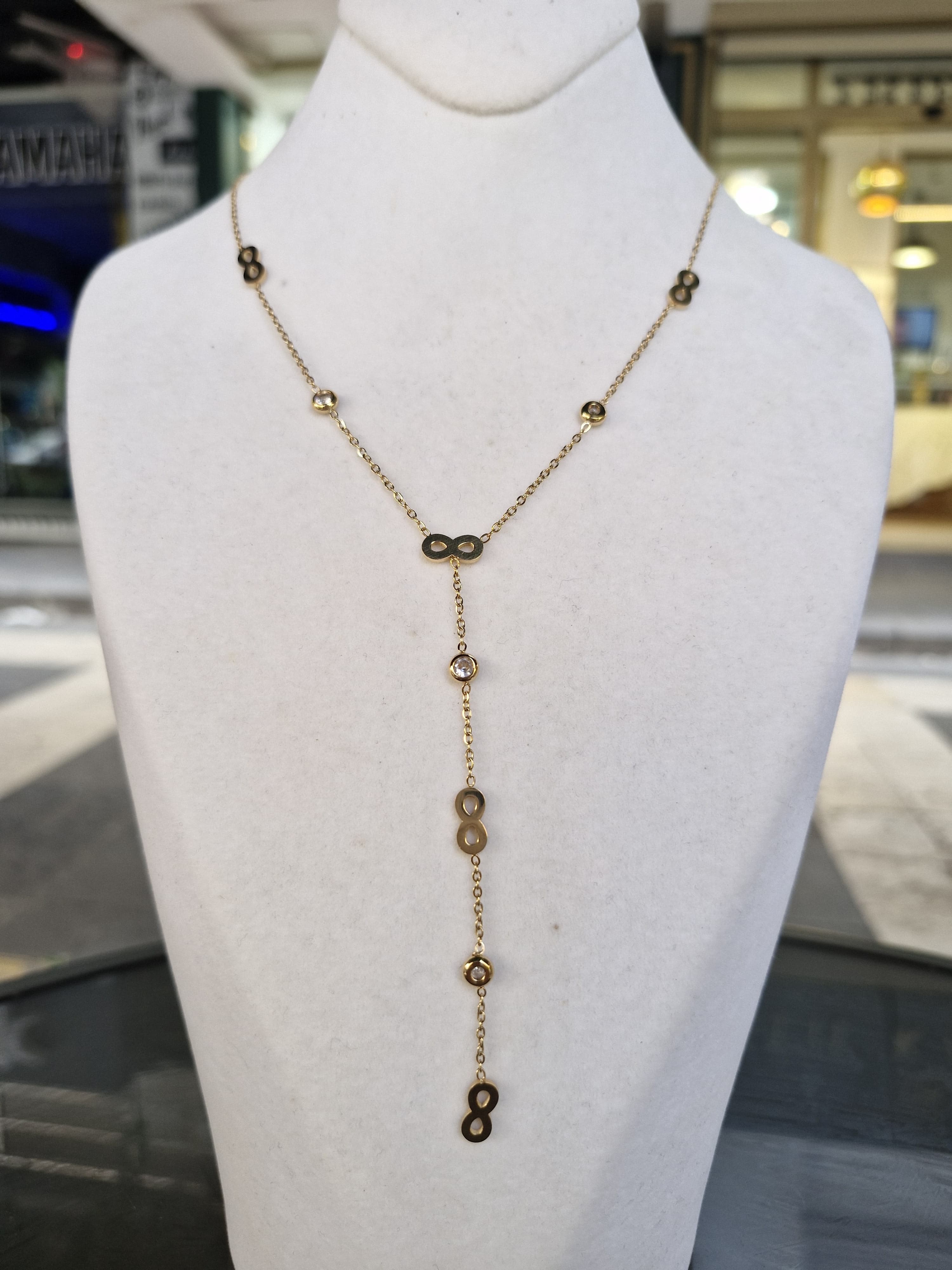 Çelik Y Kolye Gold Sonsuzluk 835