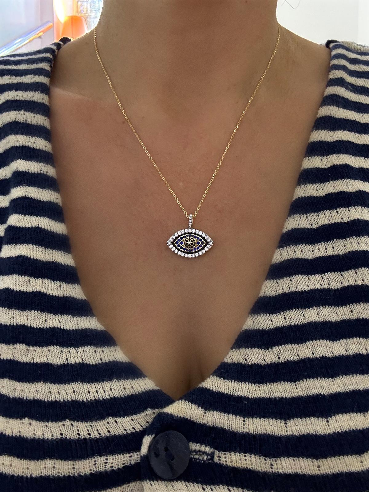 Özel Seri Zirkon Taşlı Göz Kolye 1105