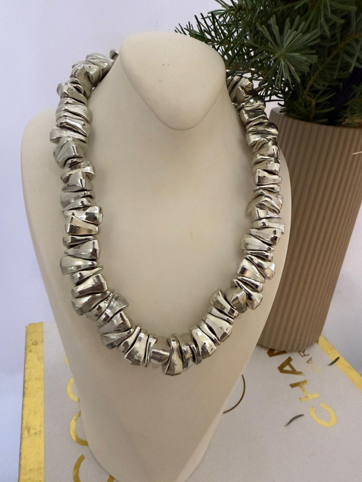 Vintage Model Silver Renk Kolye 1251