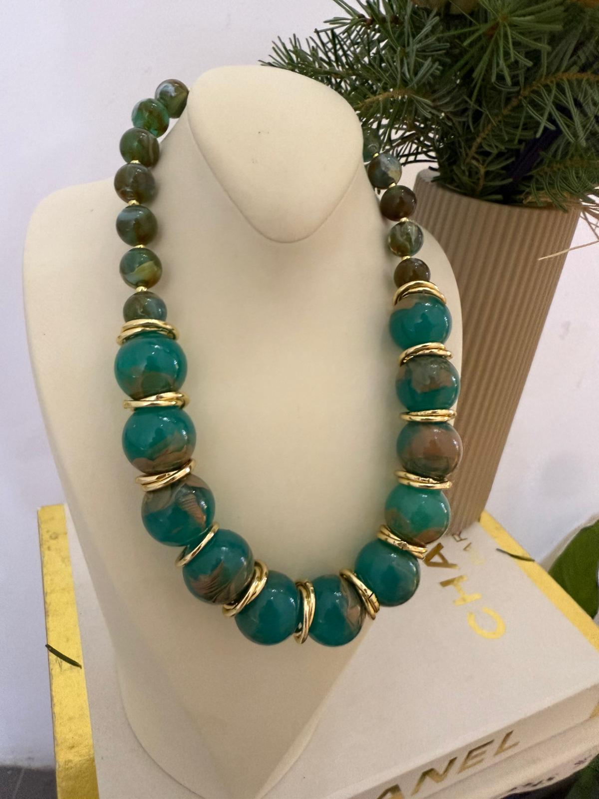 Turkuaz Boncuk Kolye 1253