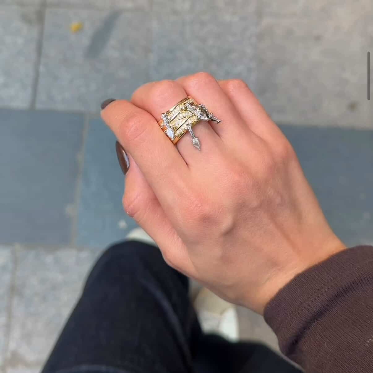 Zirkon Taşlı İki Renk Özel Seri Yüzük 1262