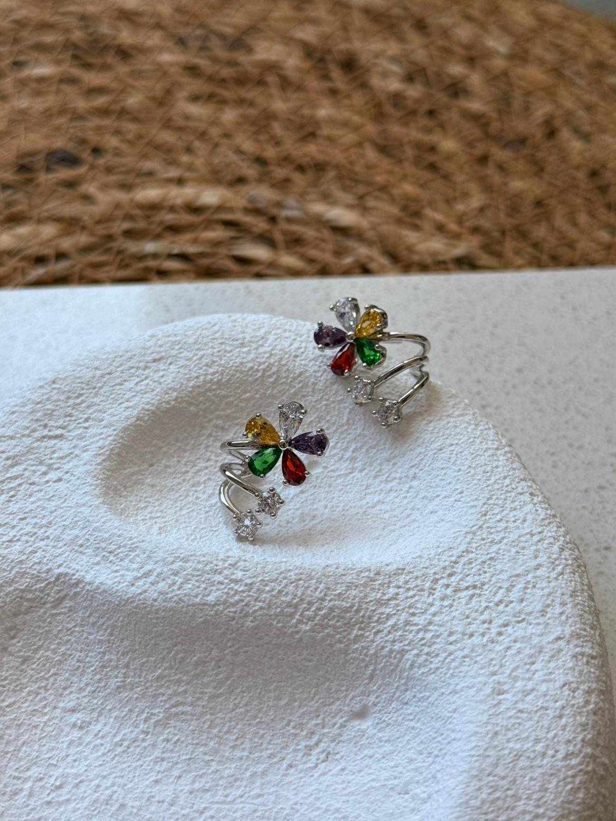 Xuping Zirkon Taşlı Renkli Silver Küpe 1059