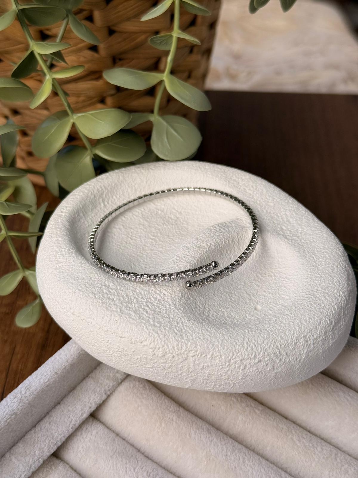 Zirkon Taşlı Silver Su Yolu Bileklik 1309