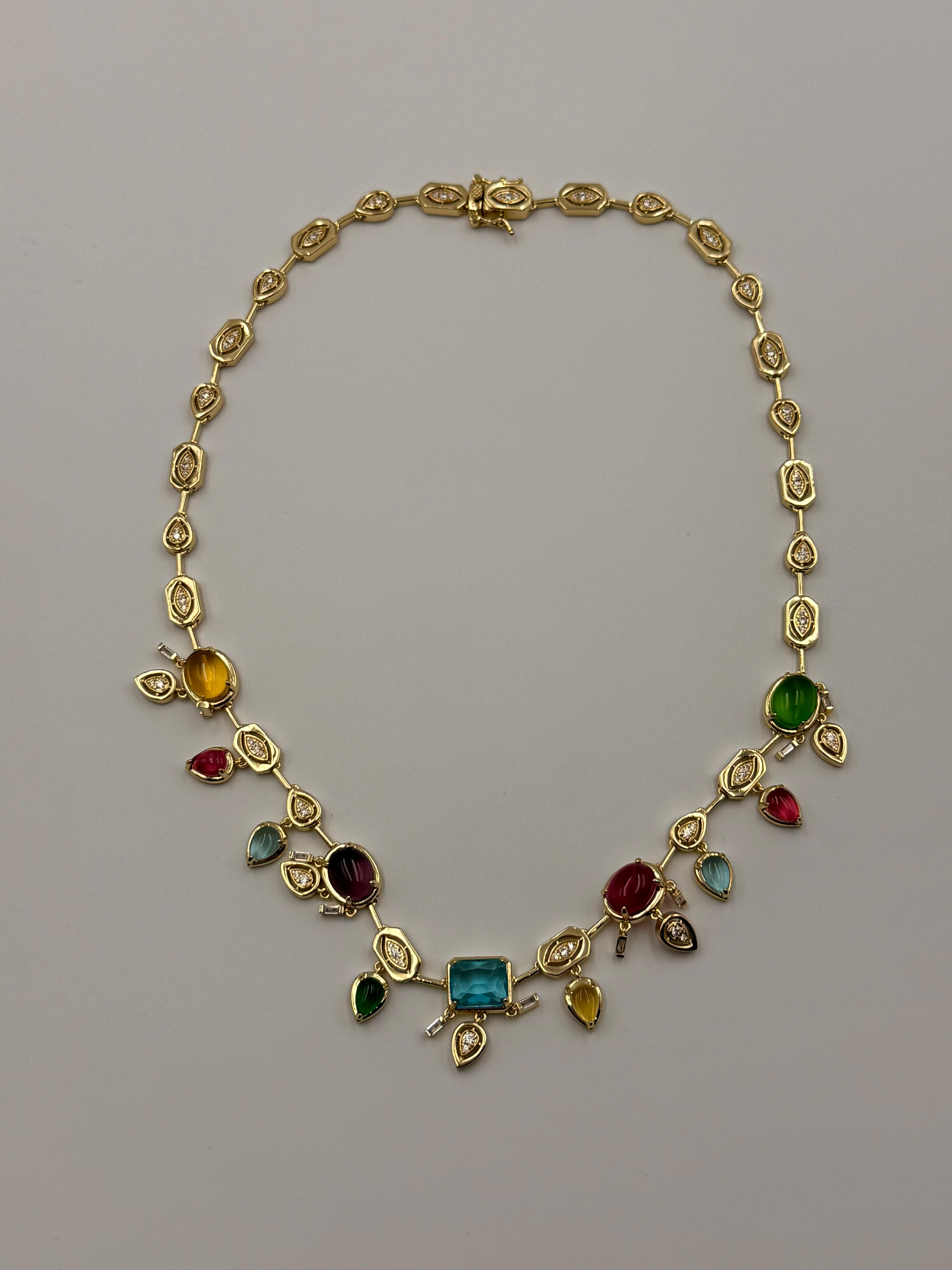M G  RENKLİ CHOKER KOLYE 560