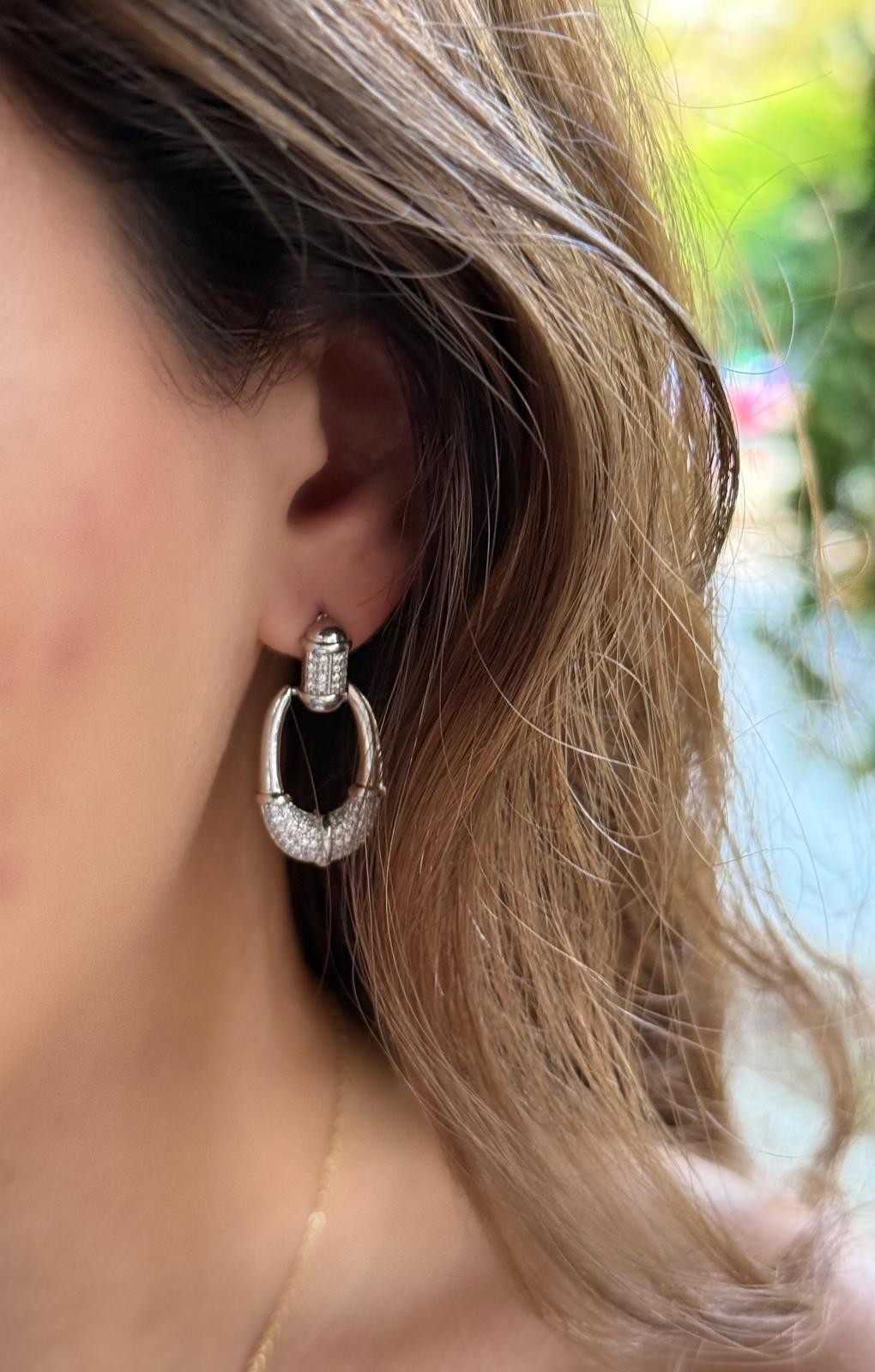Zirkon Taşlı Tasarım Silver Küpe 967