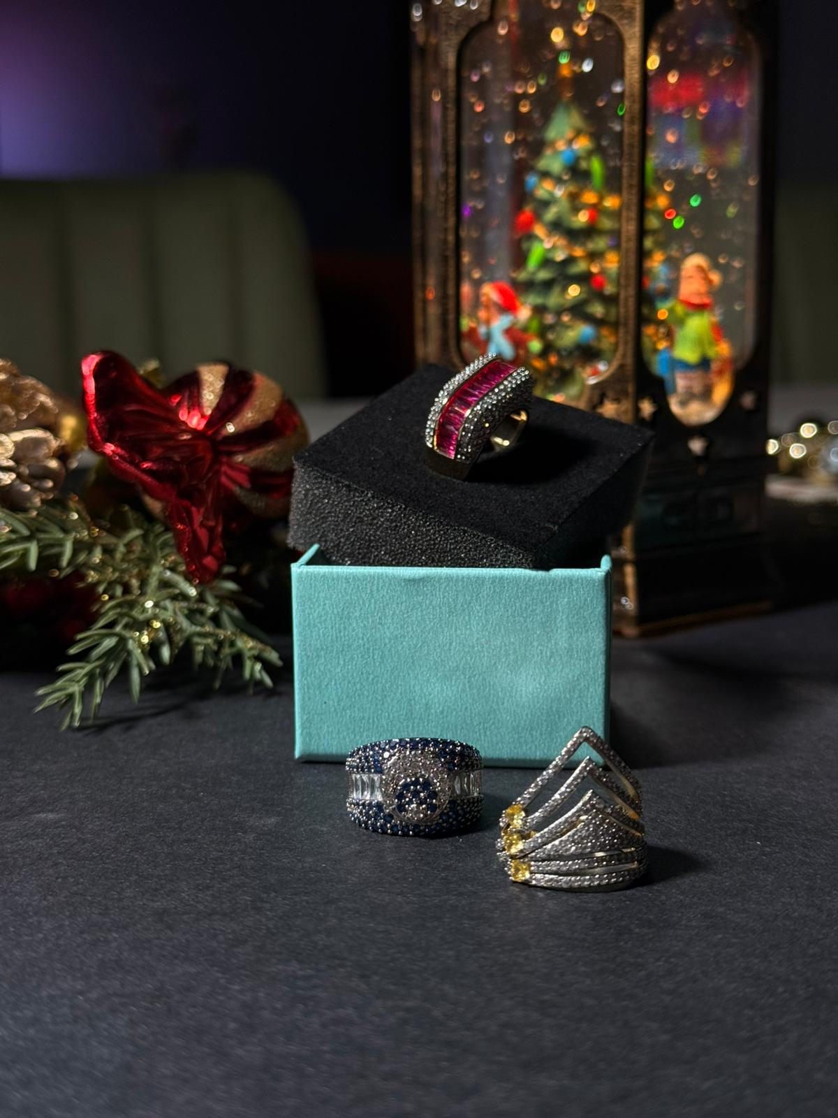 Zirkon Taşlı Çift Renk Ayarlanabilir Yüzük 1270