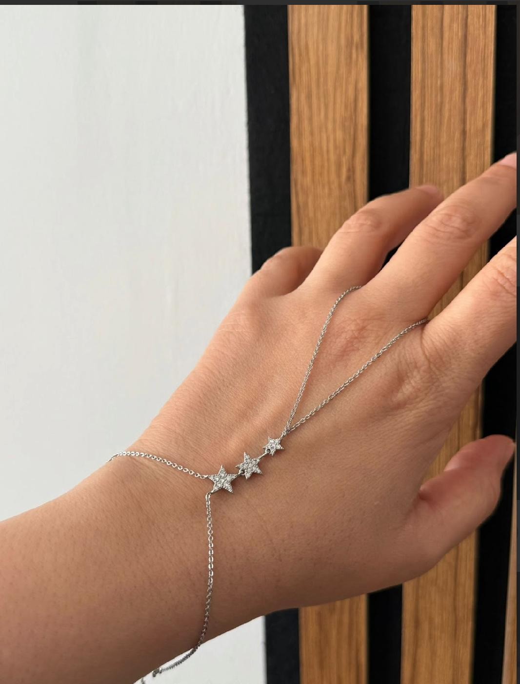 Sıralı Yıldız Taşlı Silver Şahmeran 674