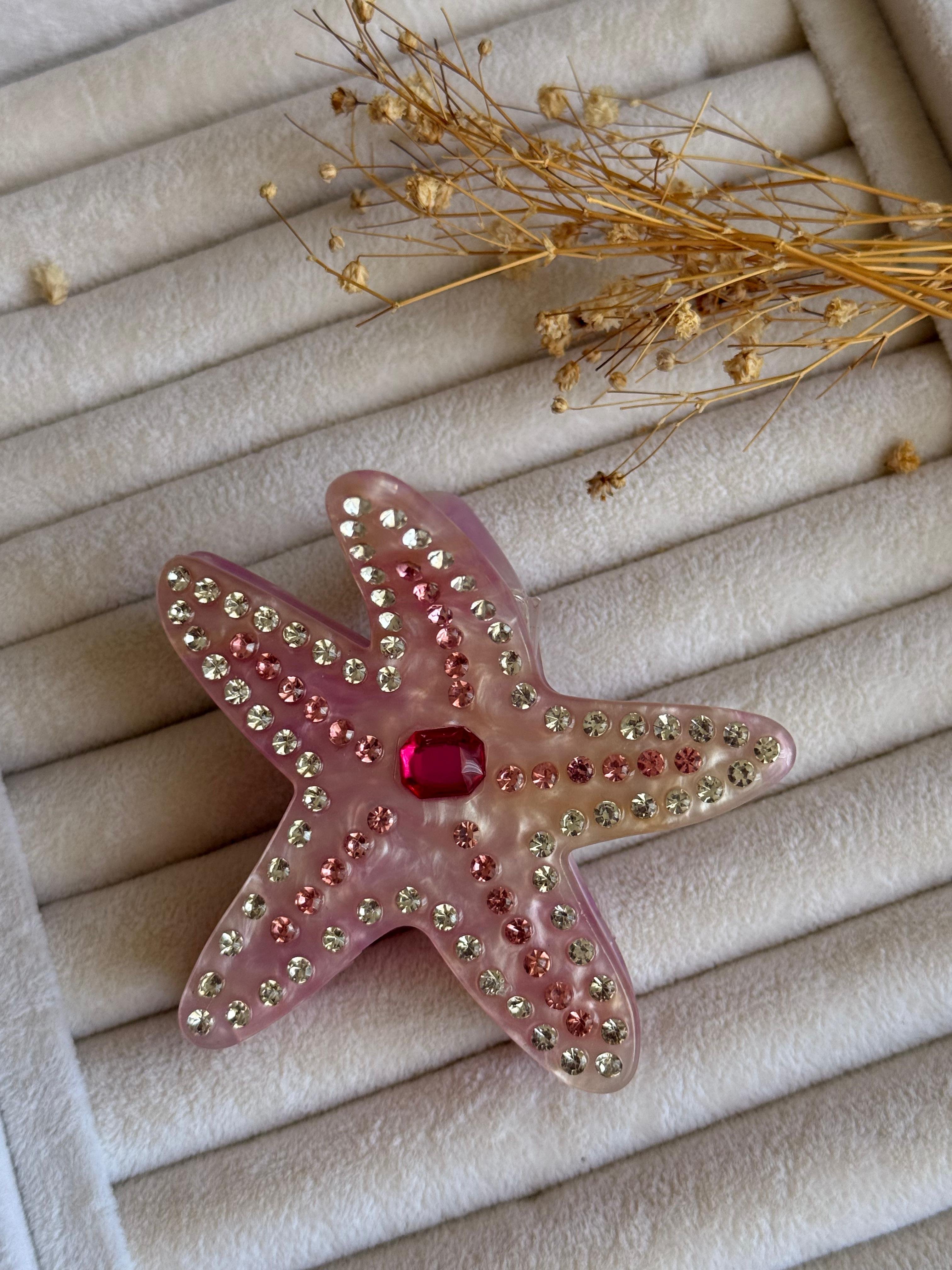 Pembe Yıldız Taşlı Kemik Toka 639