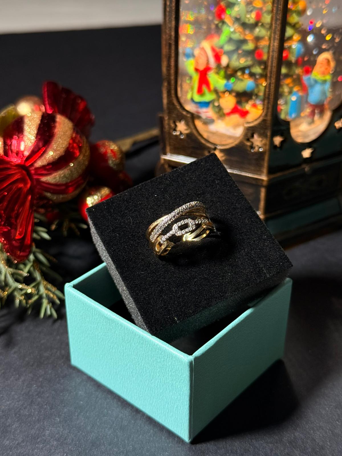 Zirkon Taşlı Çift Renk Ayarlanabilir Yüzük 1268