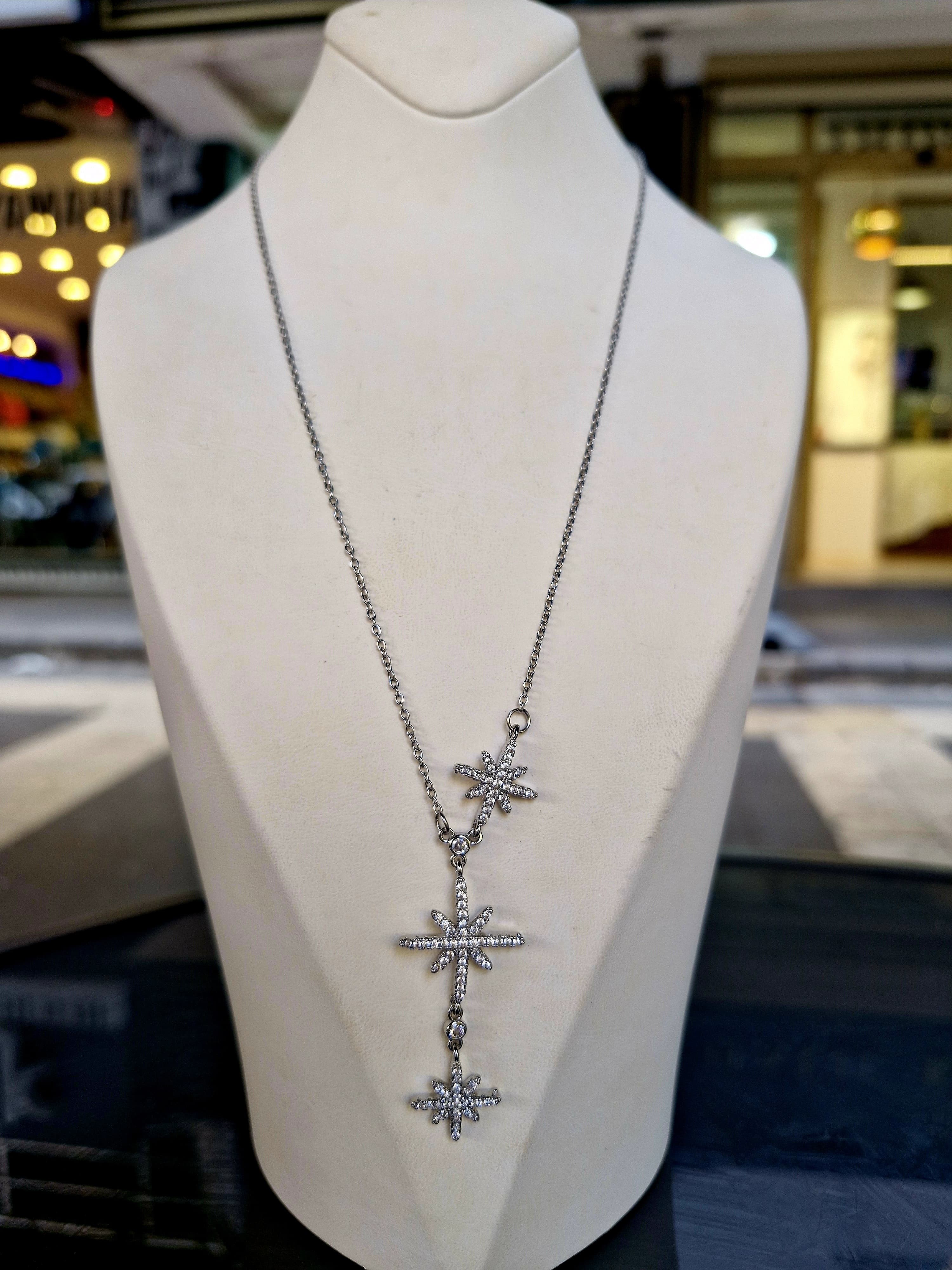 Çelik Sıralı Y Kolye Silver 842