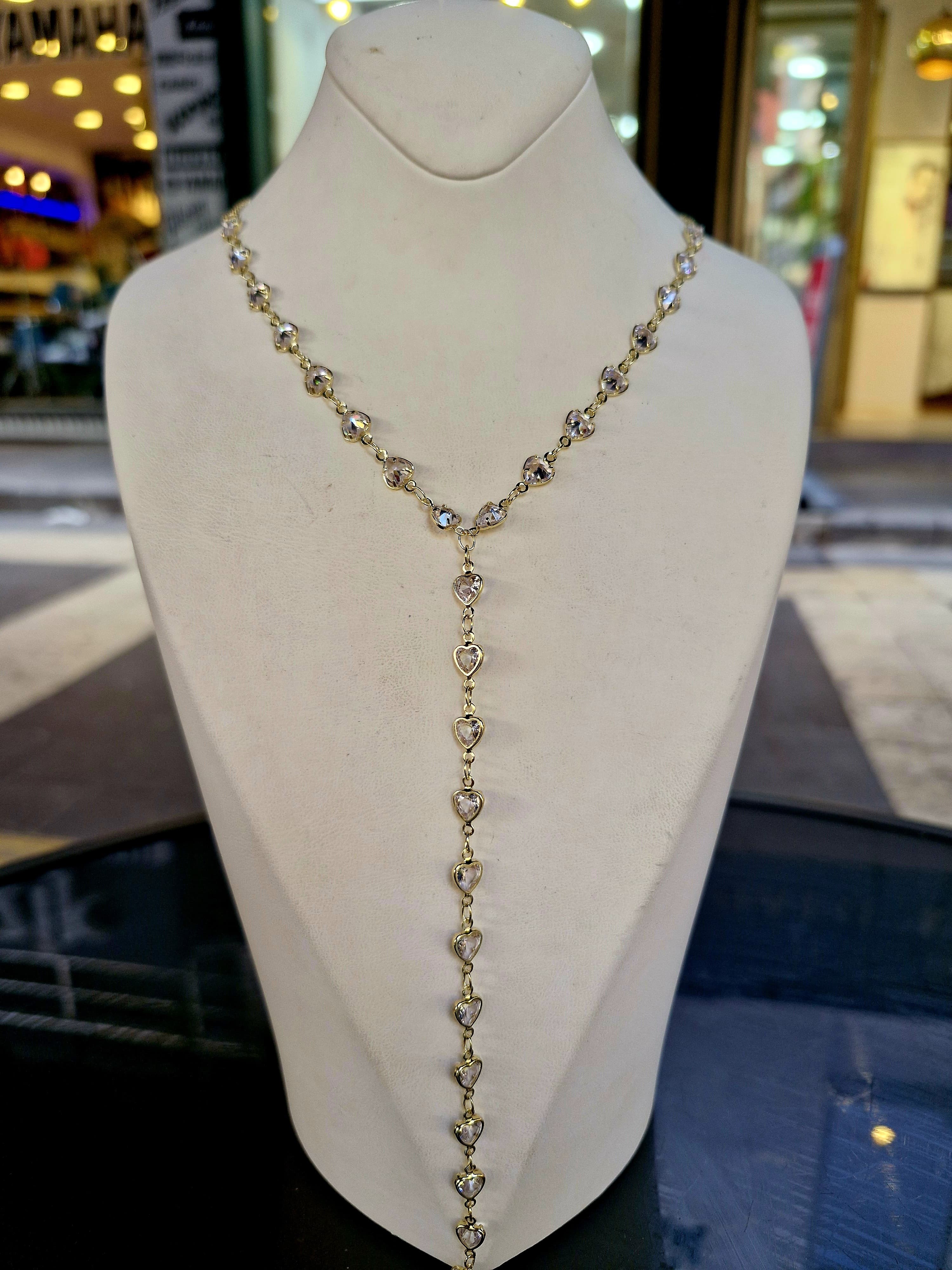 Altın Kaplama Gold Kalpli Y Kolye 844