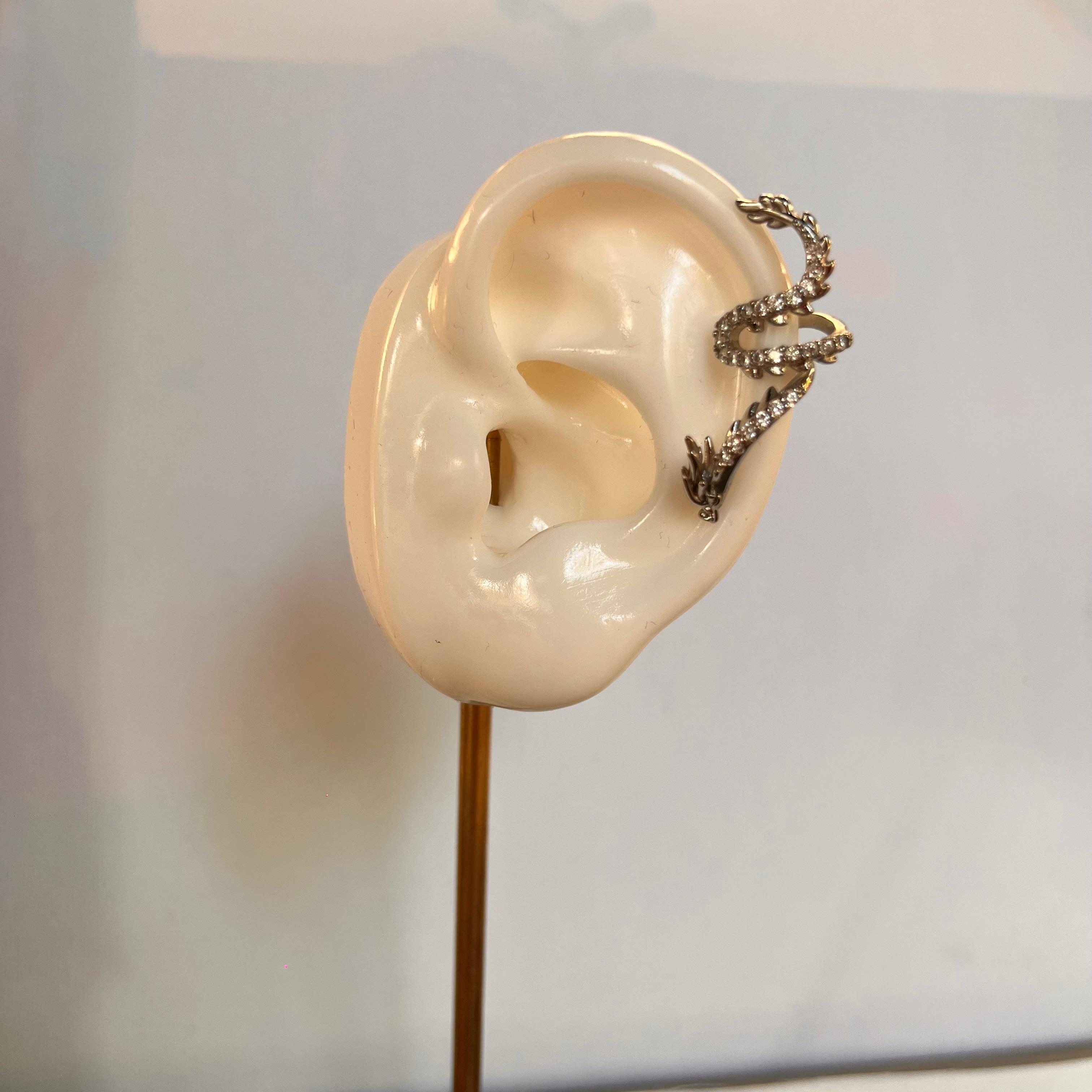 Zirkon Taşlı Ejderha Silver Kıkırdak Küpe 1199