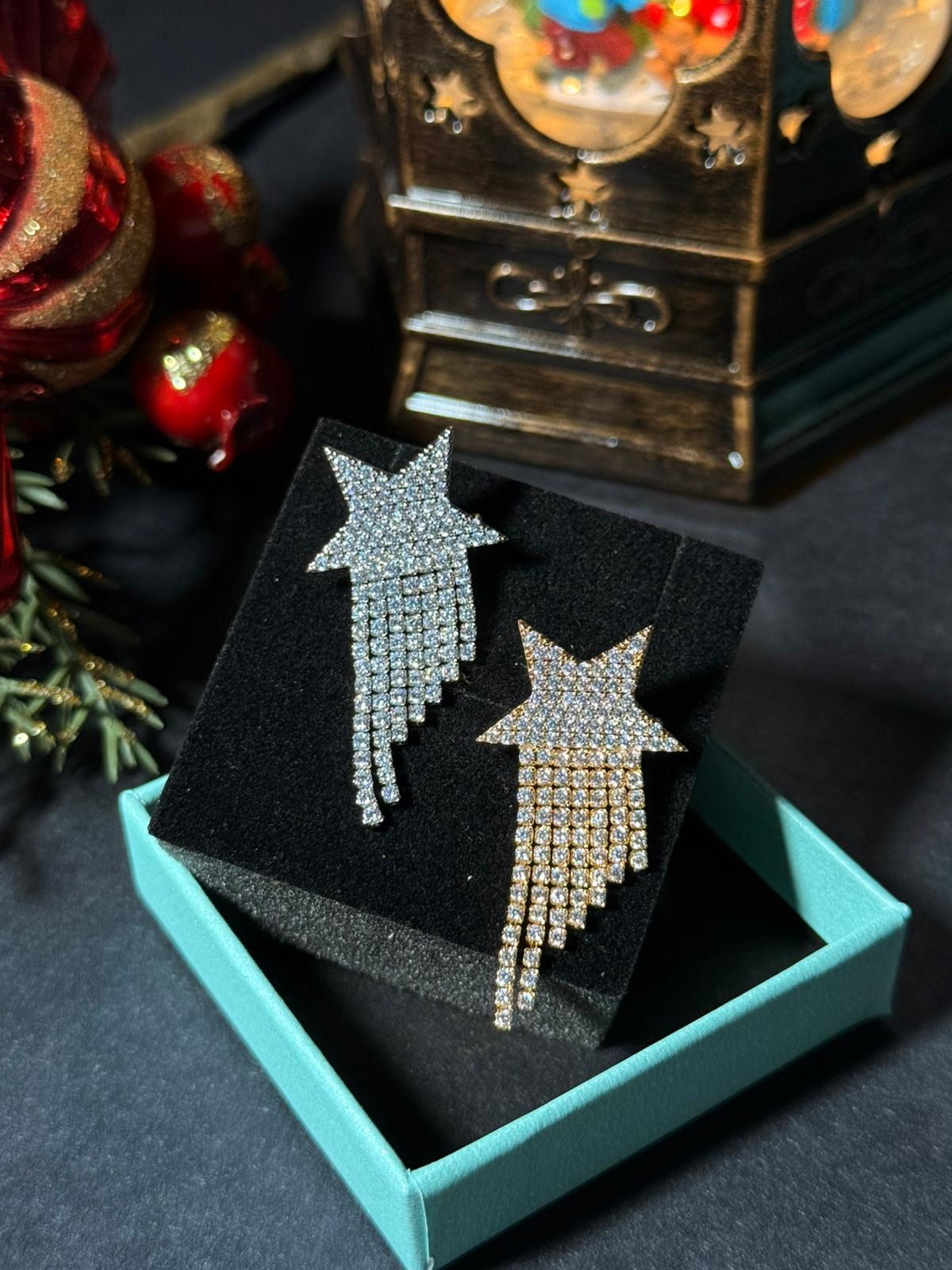 Zirkon Taşlı Yıldız Sallantılı Silver Broş 1278