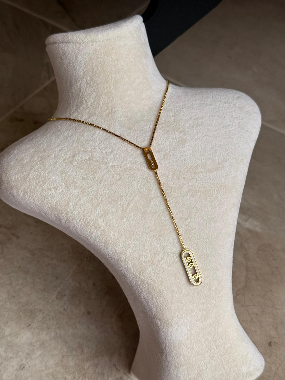 Özel Tasarım Çelik Y Kolye 1086