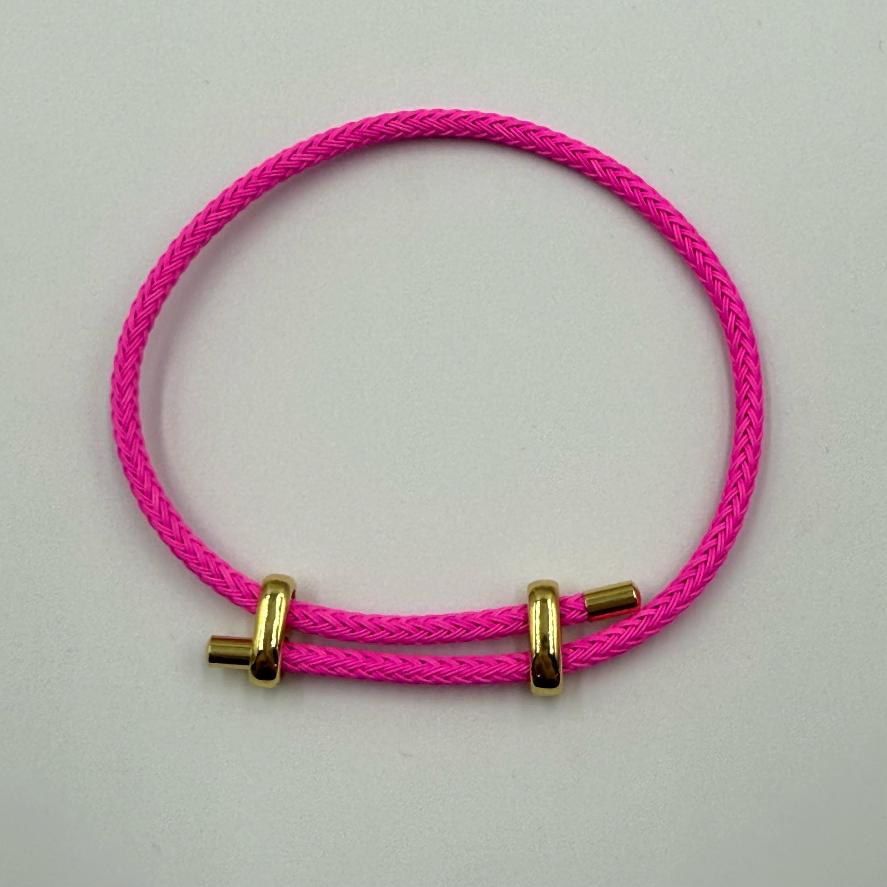 Pembe Deri & Gold Metal Bileklik 500