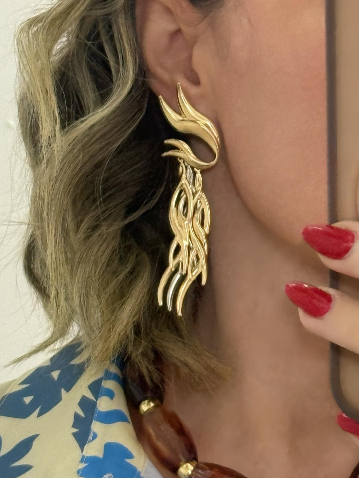 Zr Model İki Renkli Sallantılı Küpe 1237