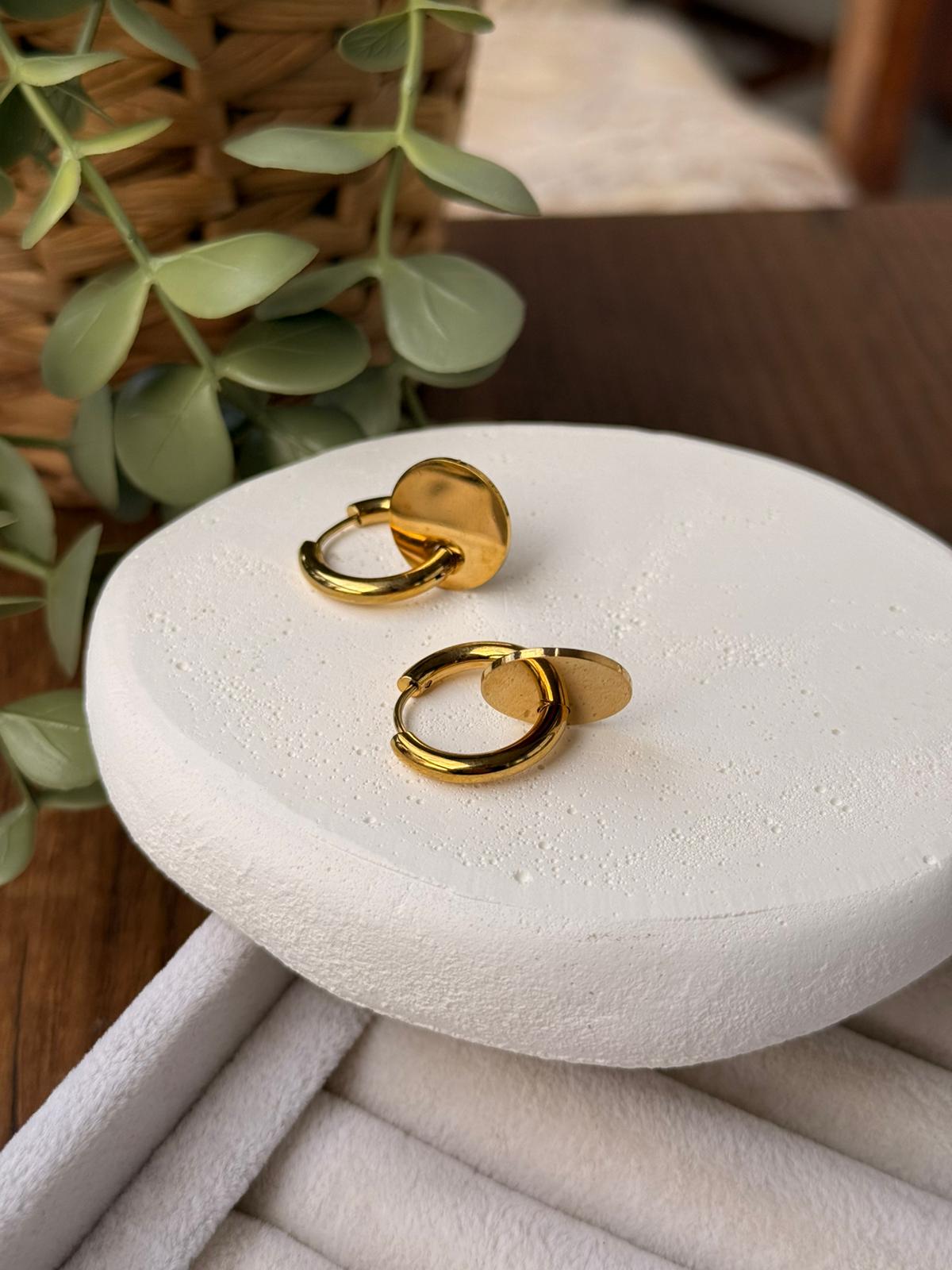 Çelik Plaka Halka Küpe 1304