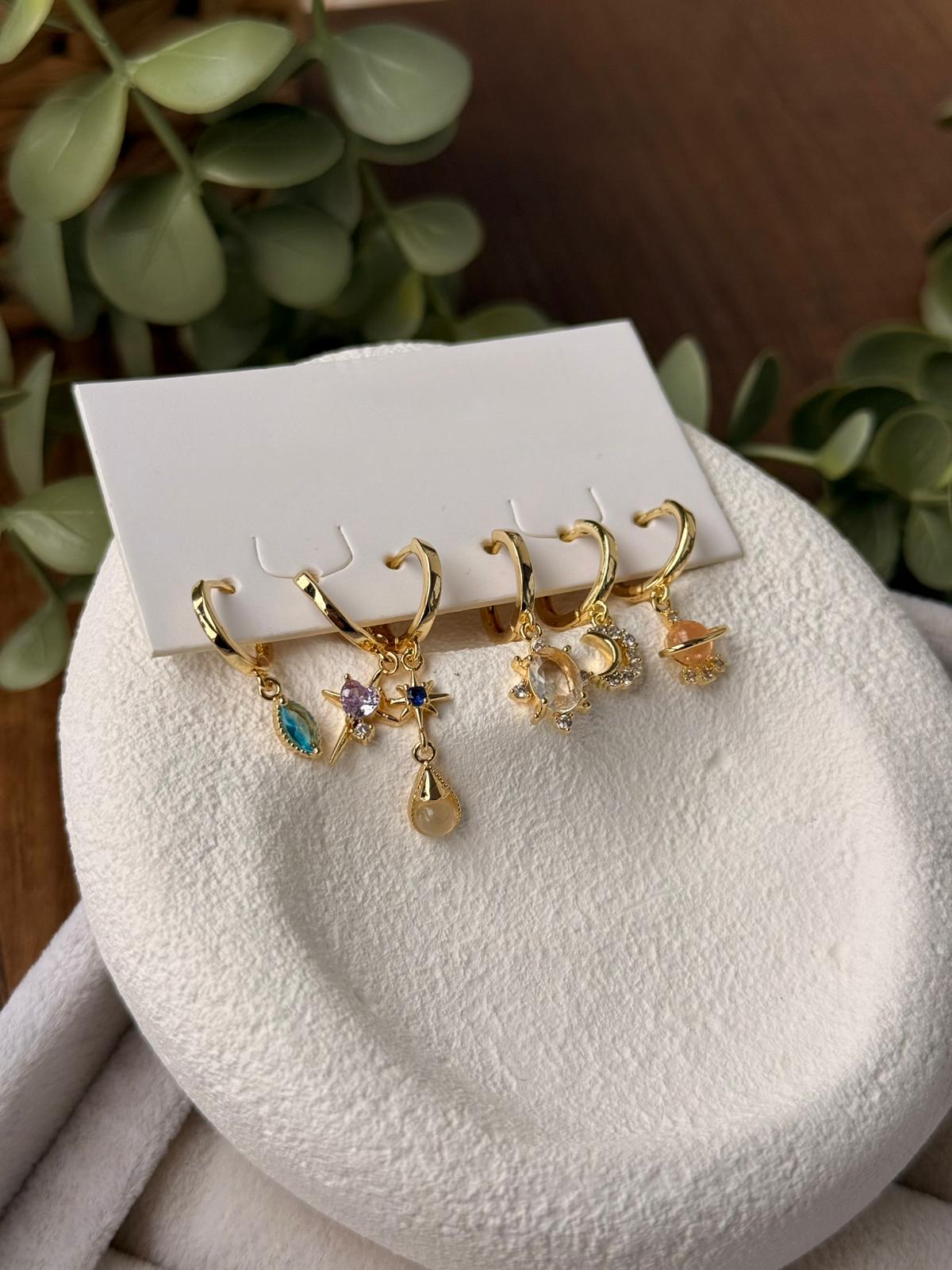 Özel Tasarım Minimal 6'lı  Gold Set 1282