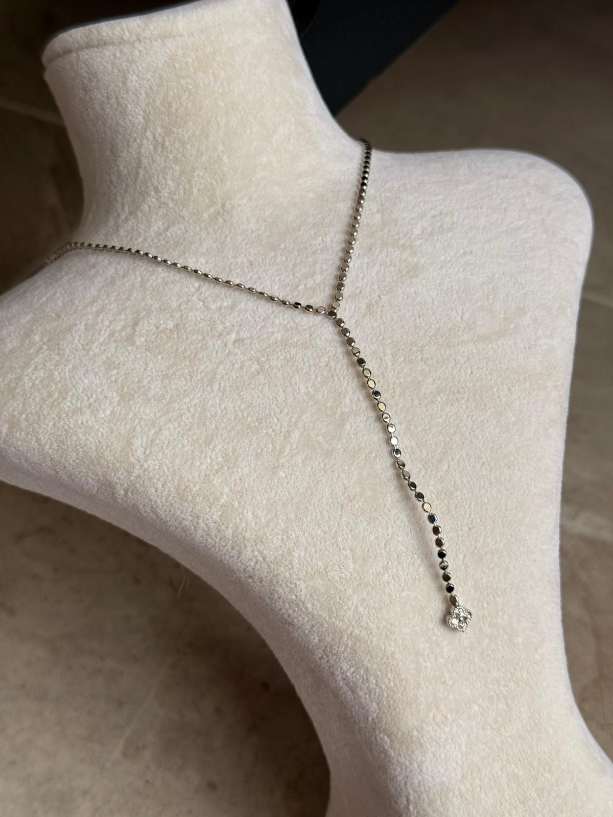 Ezme Zincir Silver Y Kolye 1084