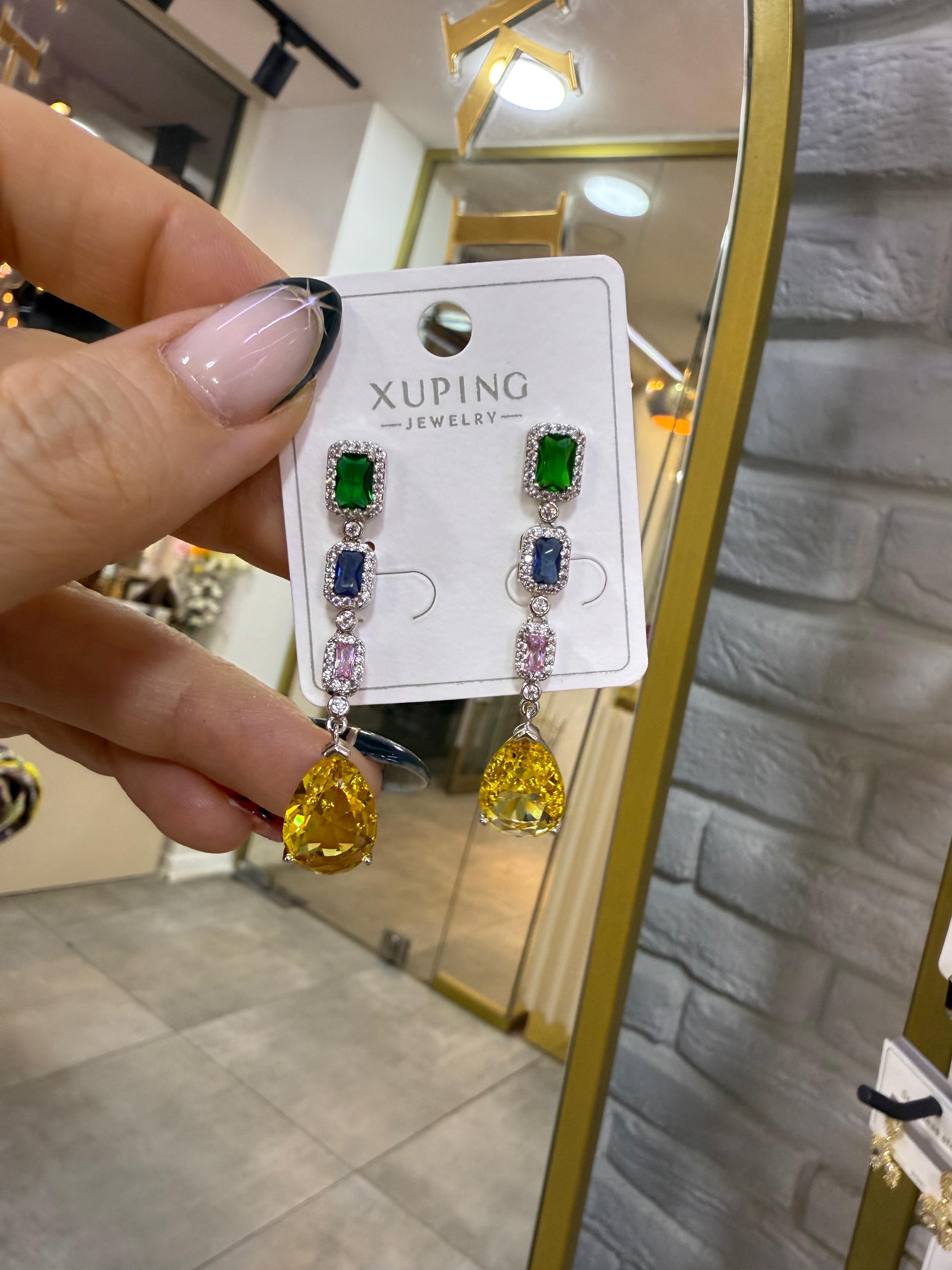 Zirkon Taşlı Renkli Xuping Küpe 980