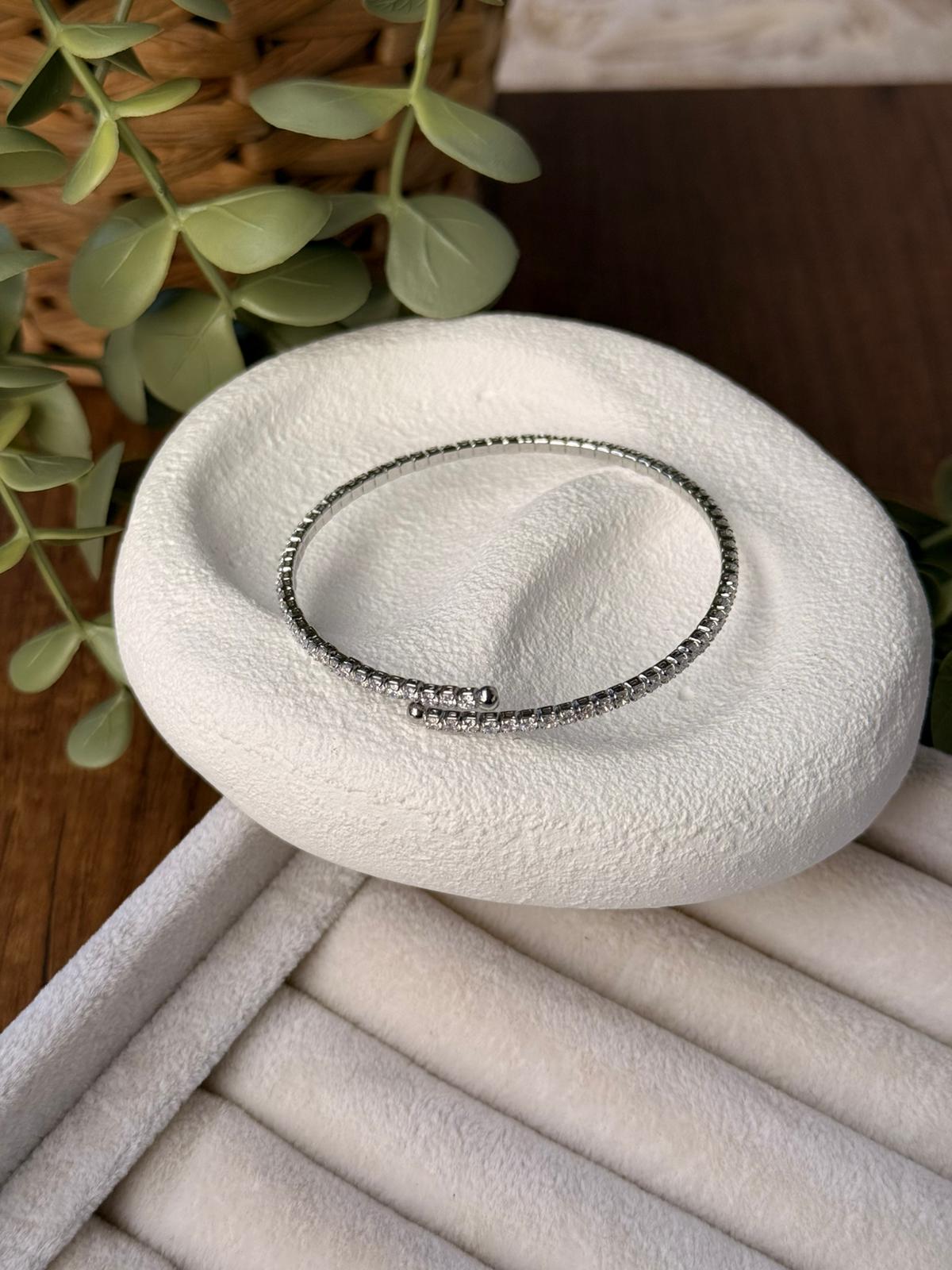 Zirkon Taşlı Silver Su Yolu Bileklik 1309