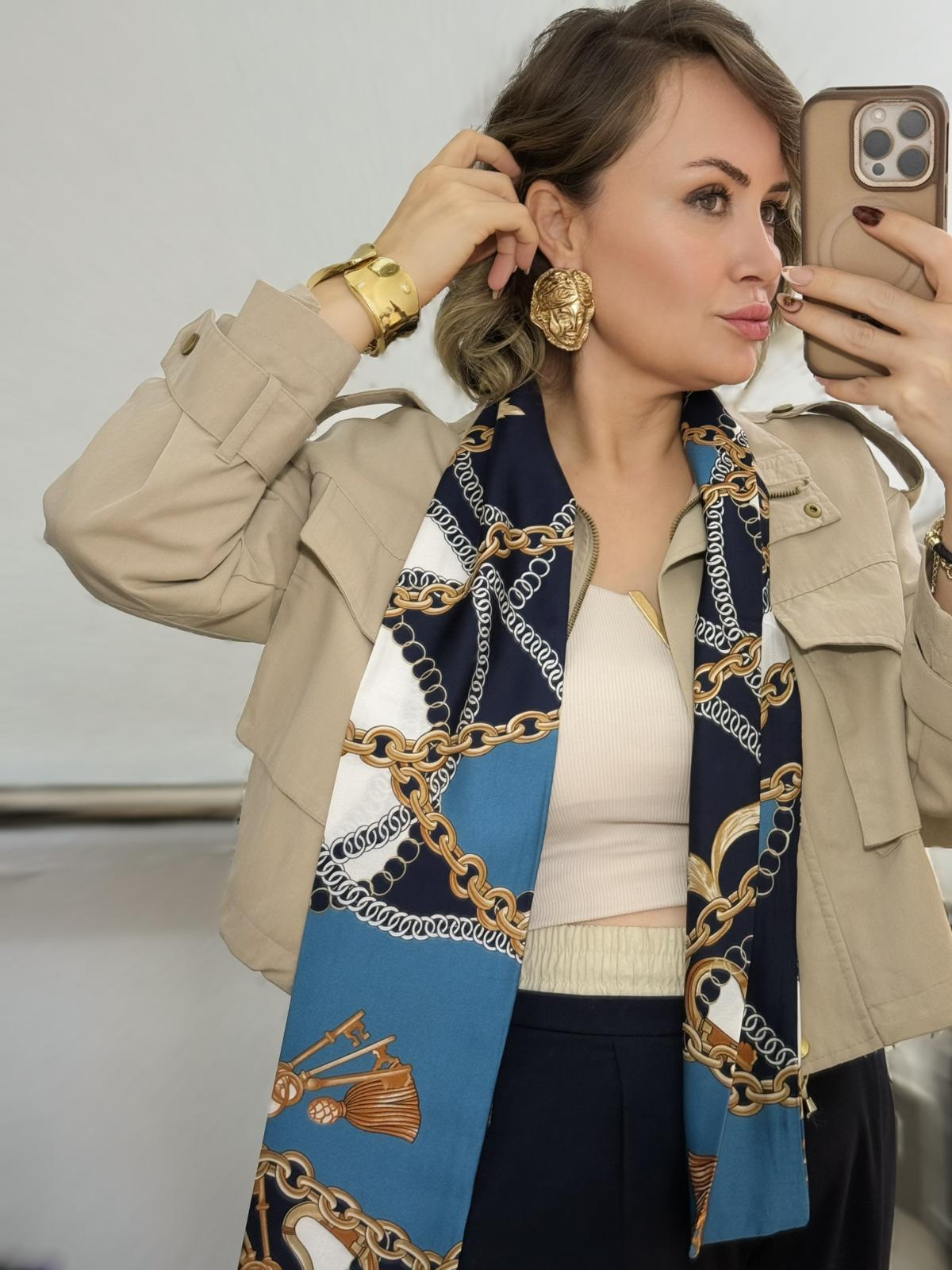 Renkli Desenli Fular 1049