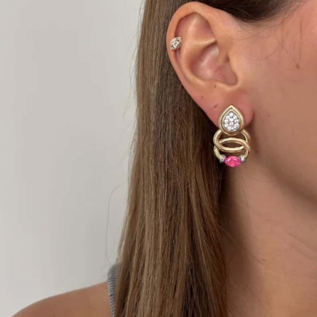 Özel Seri Kırmızı Sarmal Küpe 1264