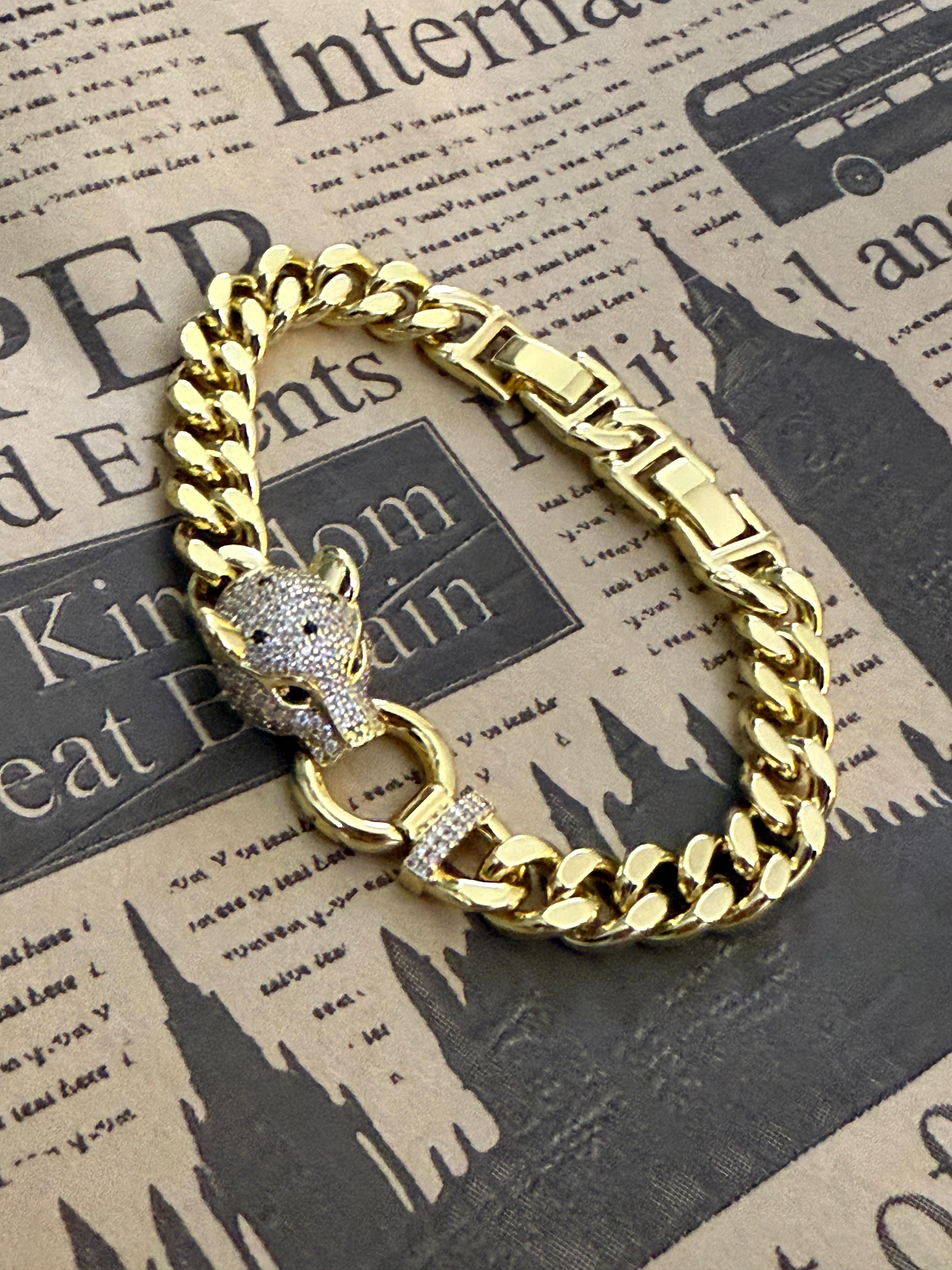 Xuping 14 K Zirkon Taşlı  Puma Model Bileklik 1239