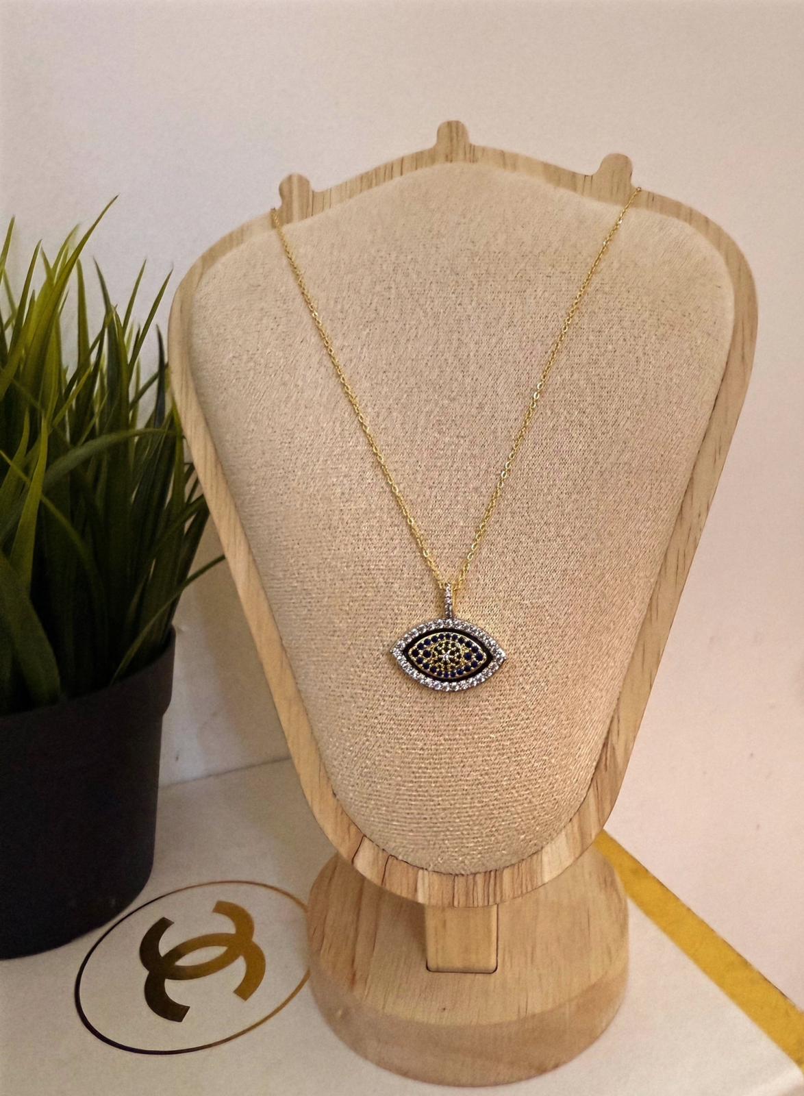 Özel Seri Zirkon Taşlı Göz Kolye 1105