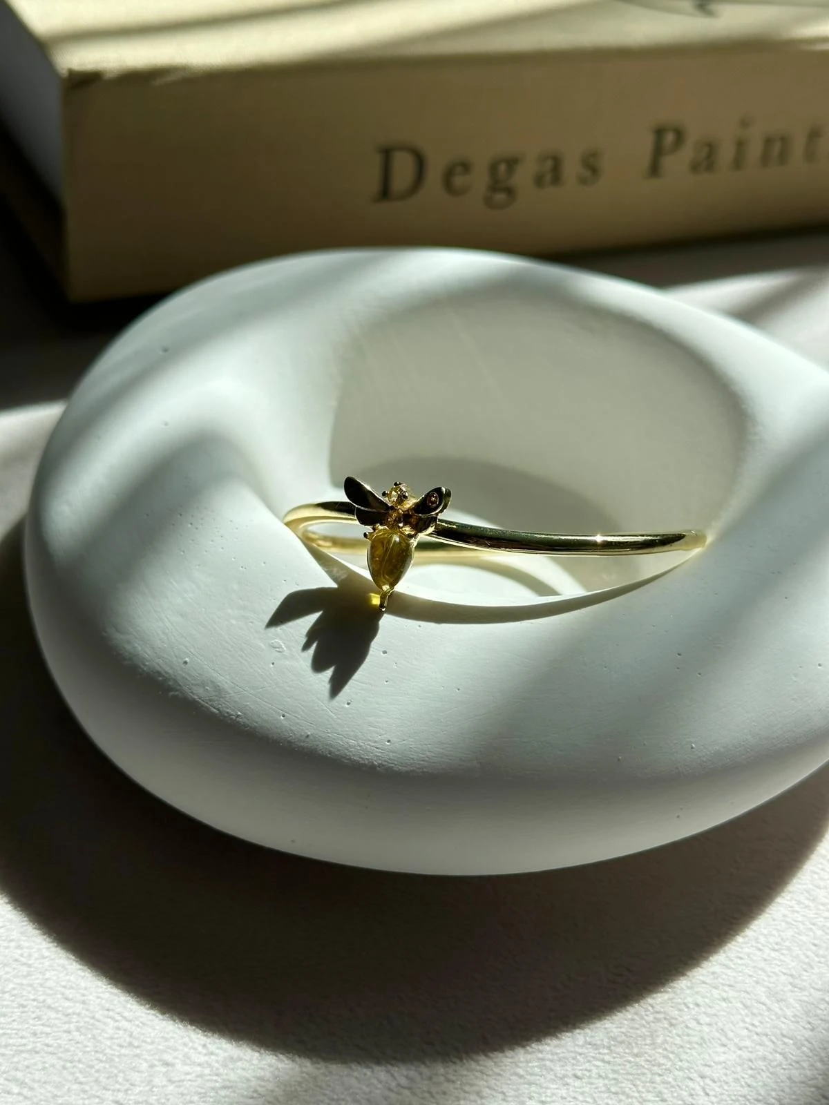 Sarı Arı Detaylı Gold Bileklik 882