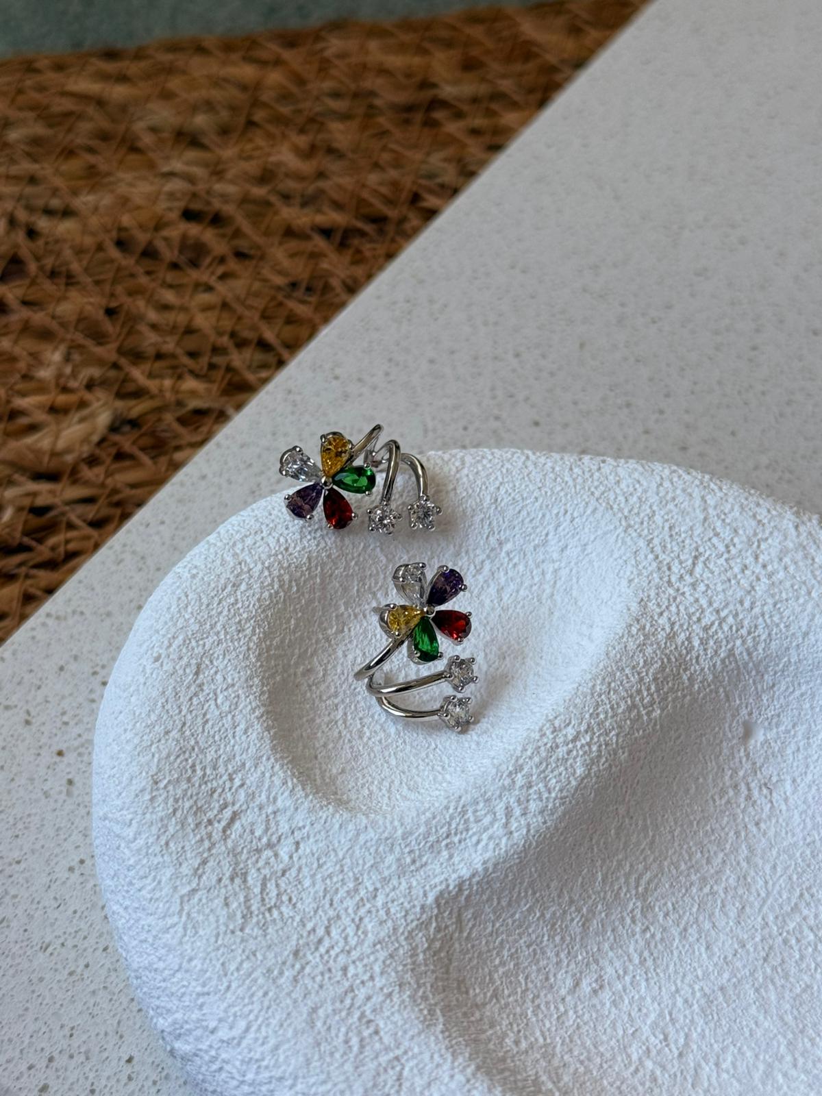 Xuping Zirkon Taşlı Renkli Silver Küpe 1059