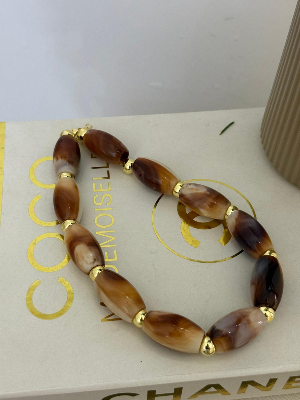 Kahverengi Oval Kolye 1257