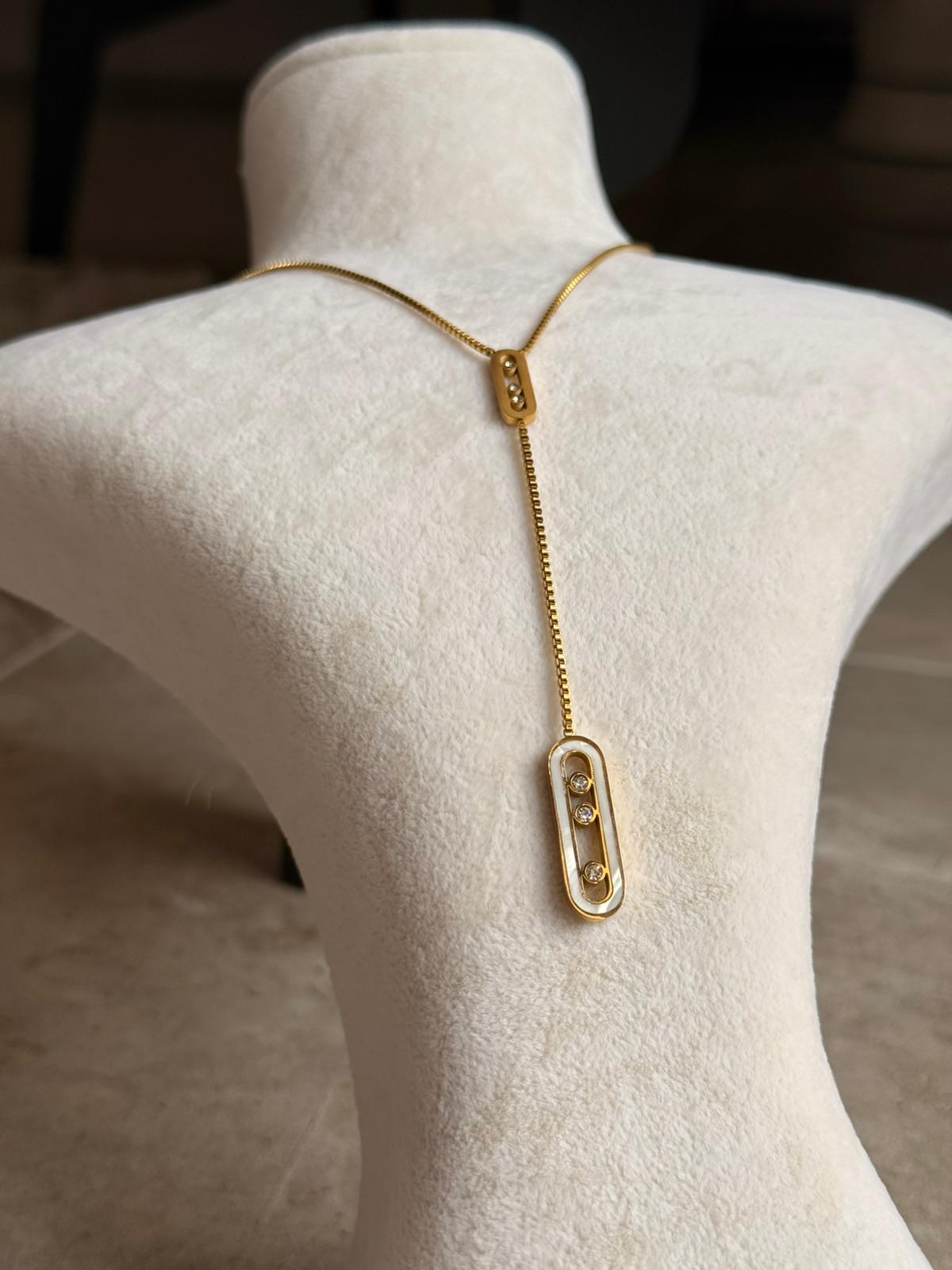 Özel Tasarım Çelik Y Kolye 1086